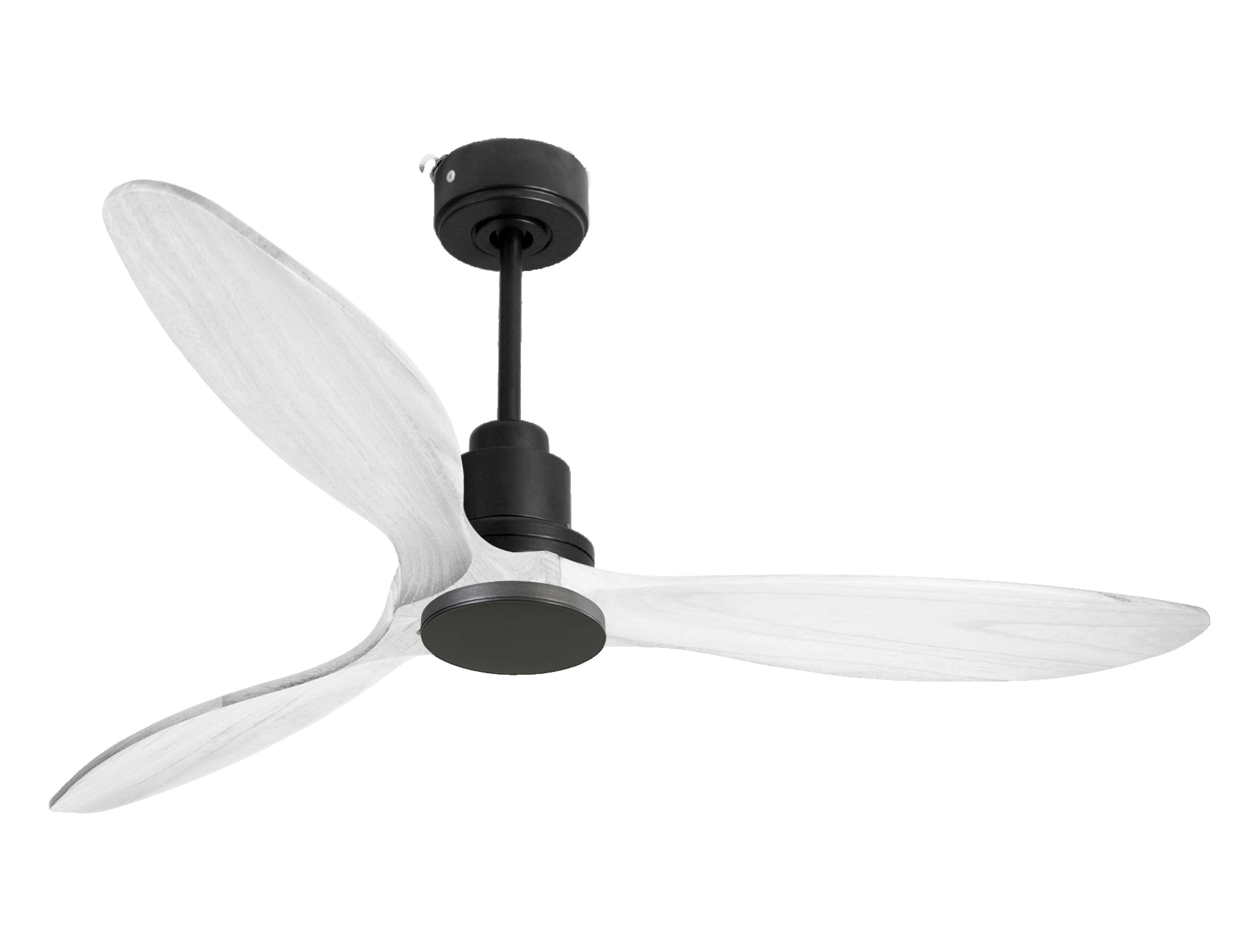 Ventilatore da soffitto Reversibile Termostato Wifi Motore CC Tetti inclinati Telecomando Hypersilence Memoria FullWood