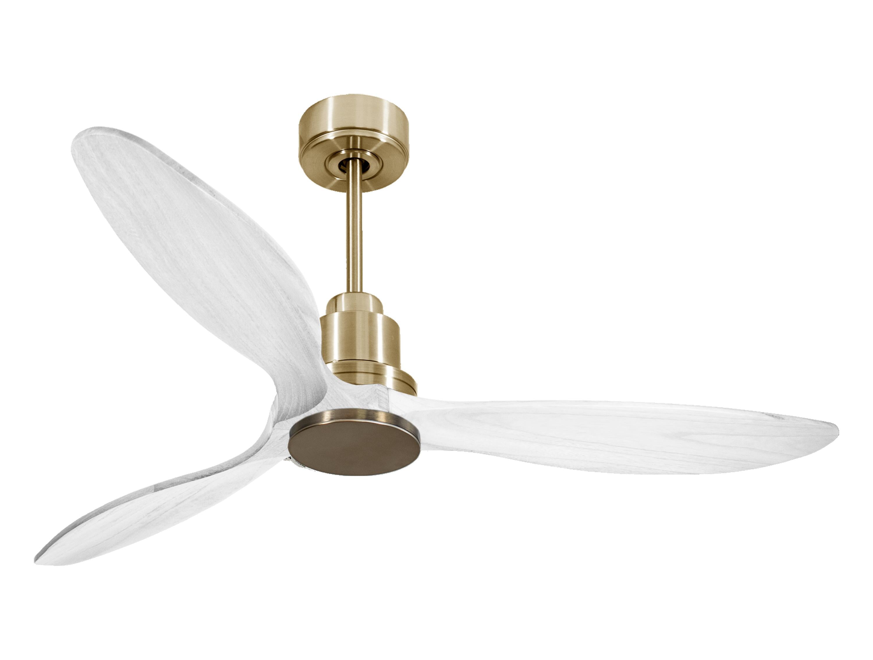 Ventilatore da soffitto Reversibile Termostato Wifi Motore CC Tetti inclinati Telecomando Hypersilence Memoria FullWood Shopify Vendible (AUTOMATICO)
