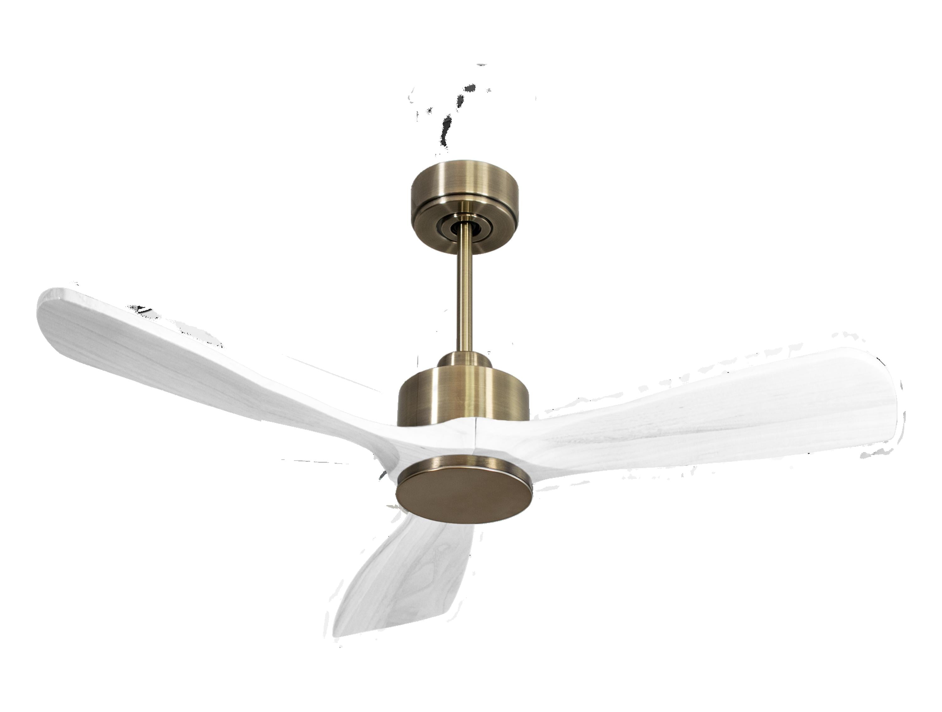 Ventilatore da soffitto Reversibile Termostato Wifi Motore CC Tetti inclinati Telecomando Hypersilence Memoria FullWood Shopify Vendible (AUTOMATICO)