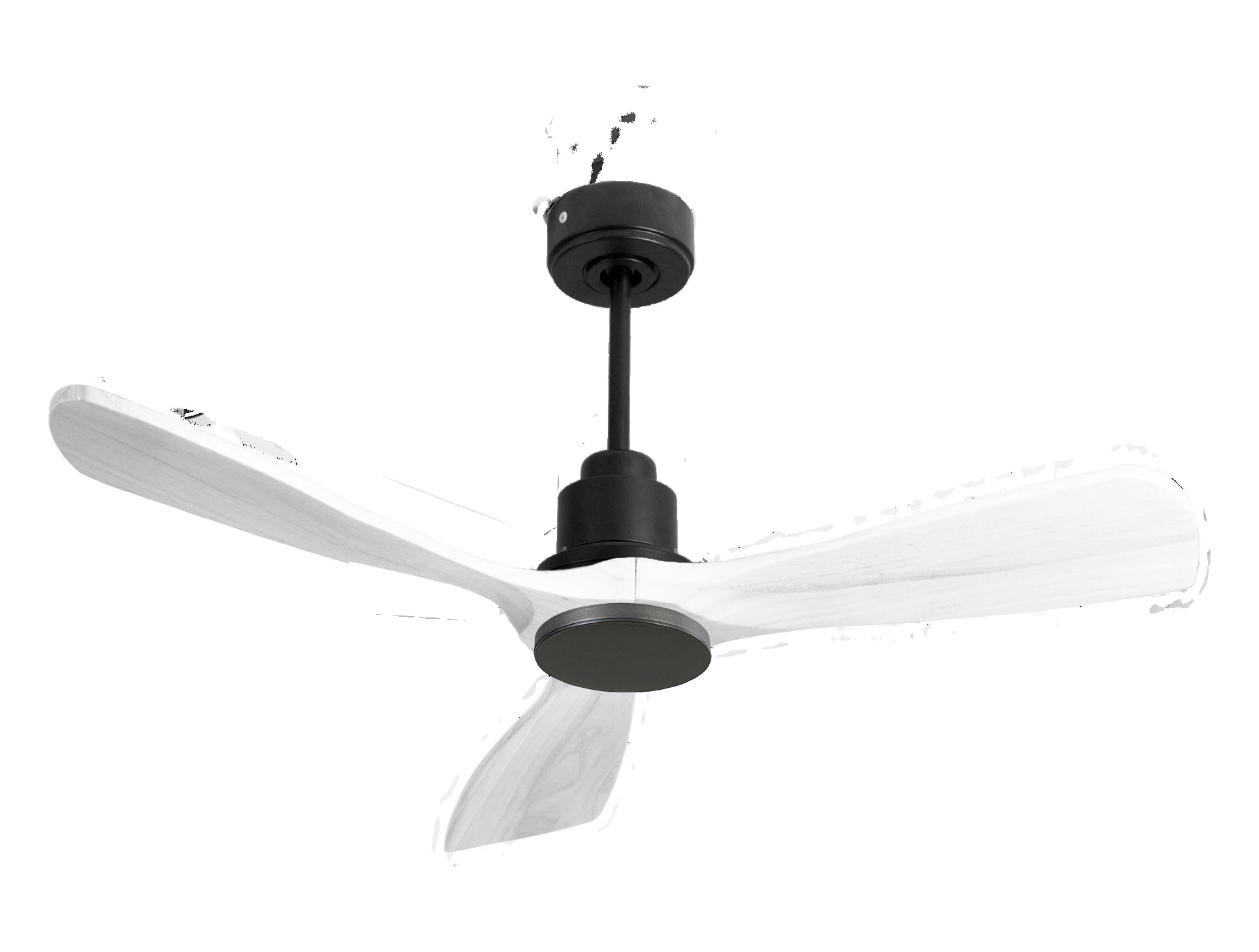 Ventilatore da soffitto Reversibile Termostato Wifi Motore CC Tetti inclinati Telecomando Hypersilence Memoria FullWood Shopify Vendible (AUTOMATICO)