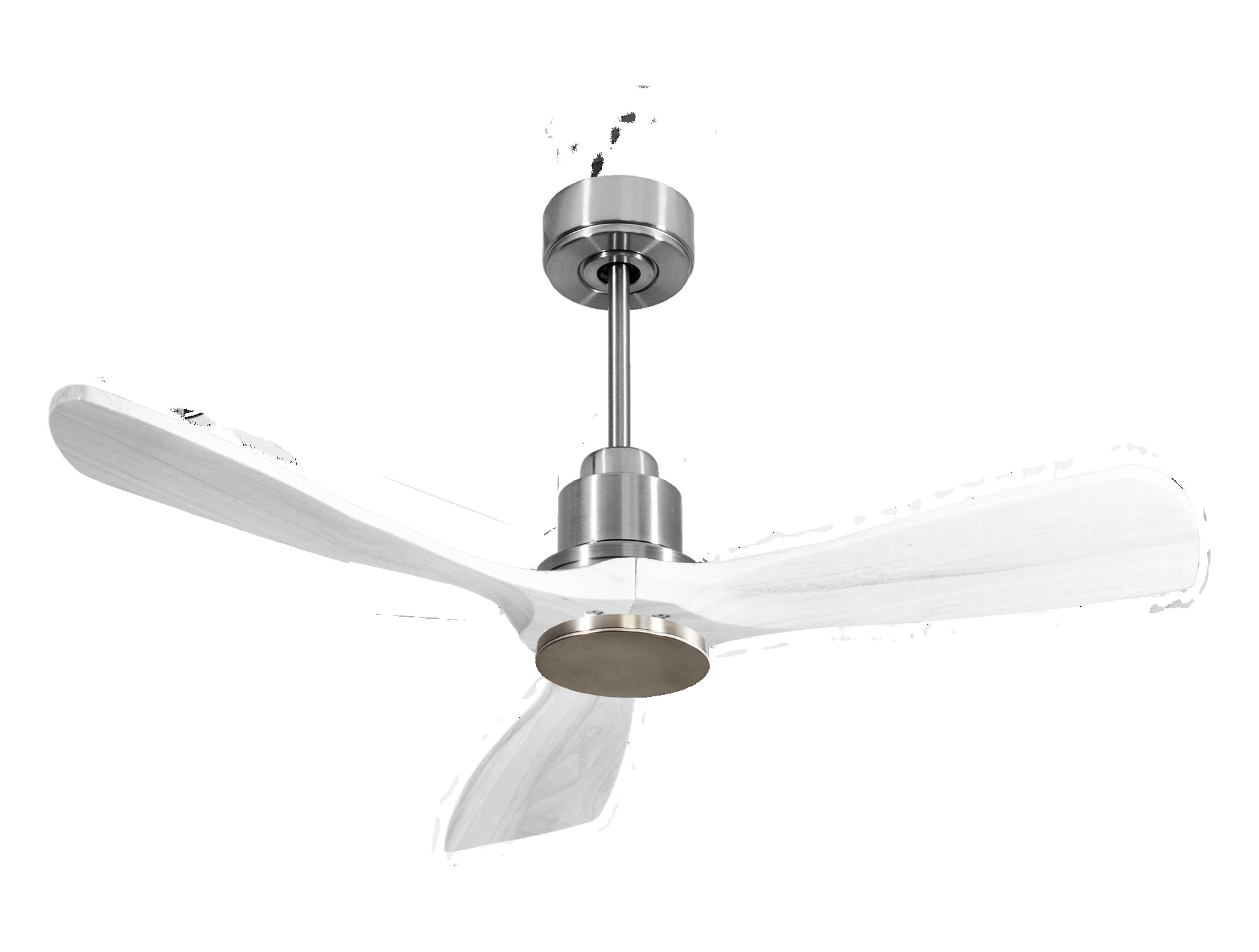 Ventilatore da soffitto Reversibile Termostato Wifi Motore CC Tetti inclinati Telecomando Hypersilence Memoria FullWood Shopify Vendible (AUTOMATICO)