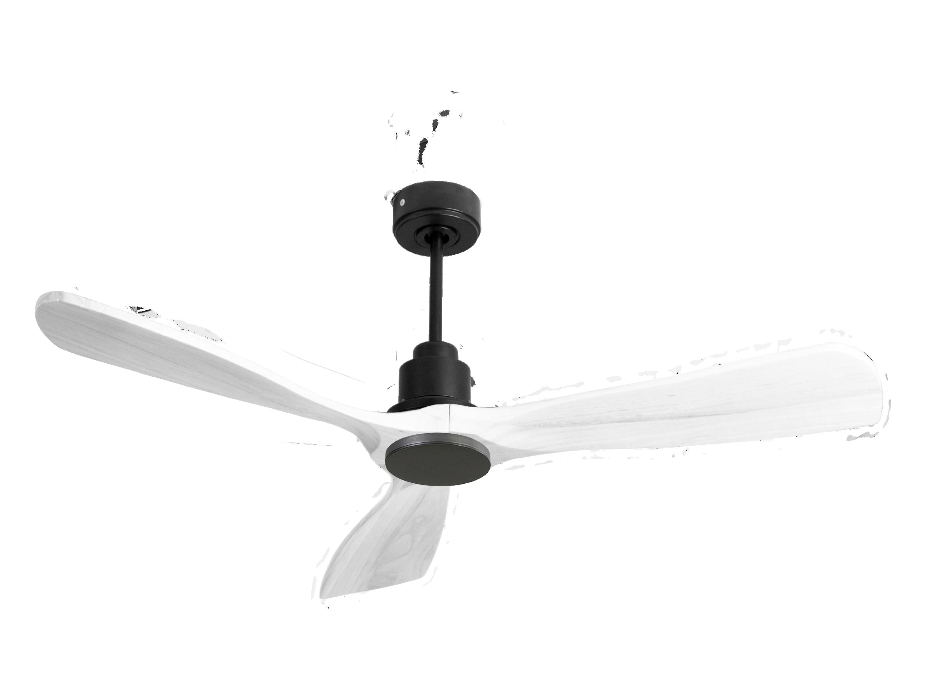 Ventilatore da soffitto Reversibile Termostato Wifi Motore CC Tetti inclinati Telecomando Hypersilence Memoria FullWood Shopify Vendible (AUTOMATICO)