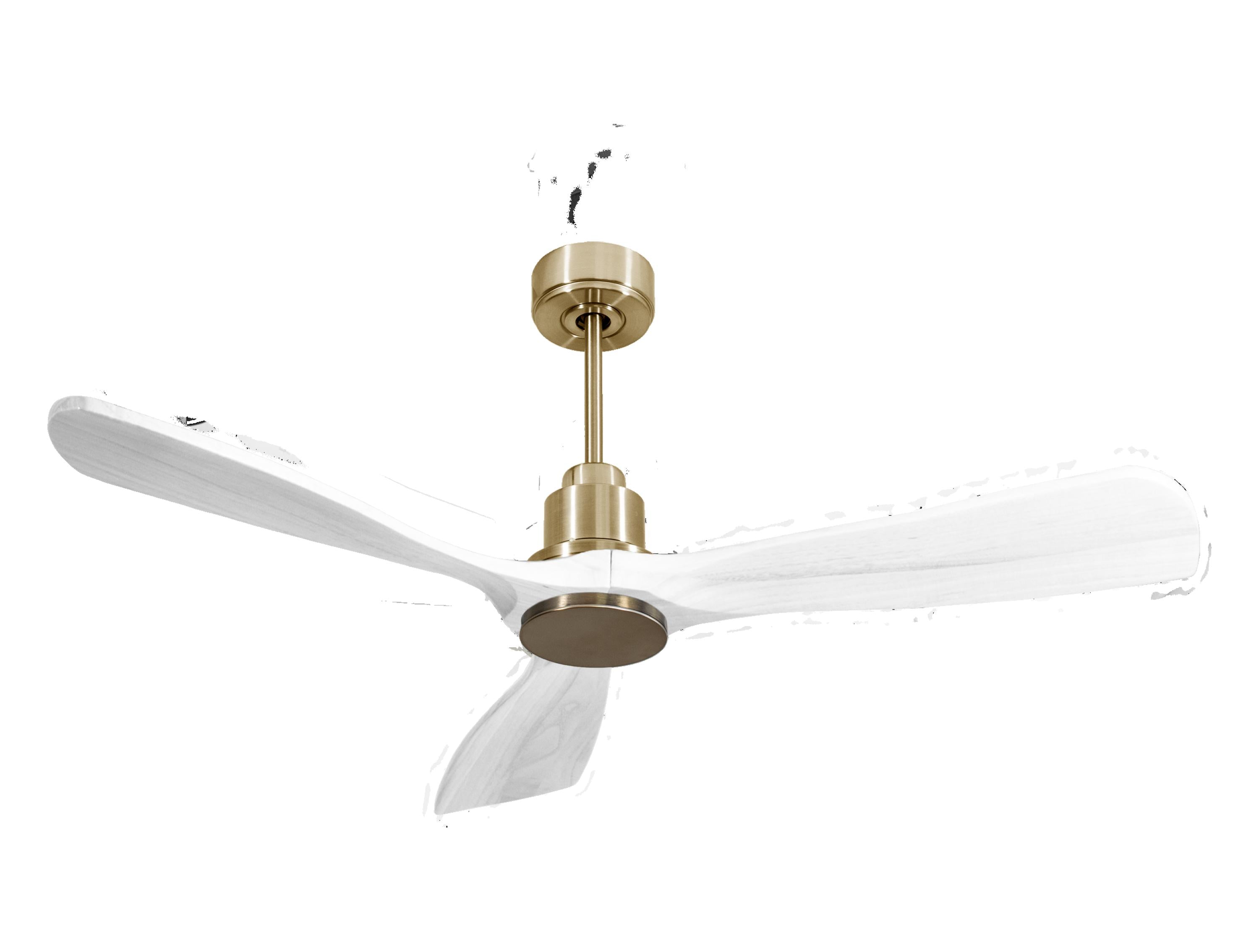 Ventilatore da soffitto Reversibile Termostato Wifi Motore CC Tetti inclinati Telecomando Hypersilence Memoria FullWood Shopify Vendible (AUTOMATICO)