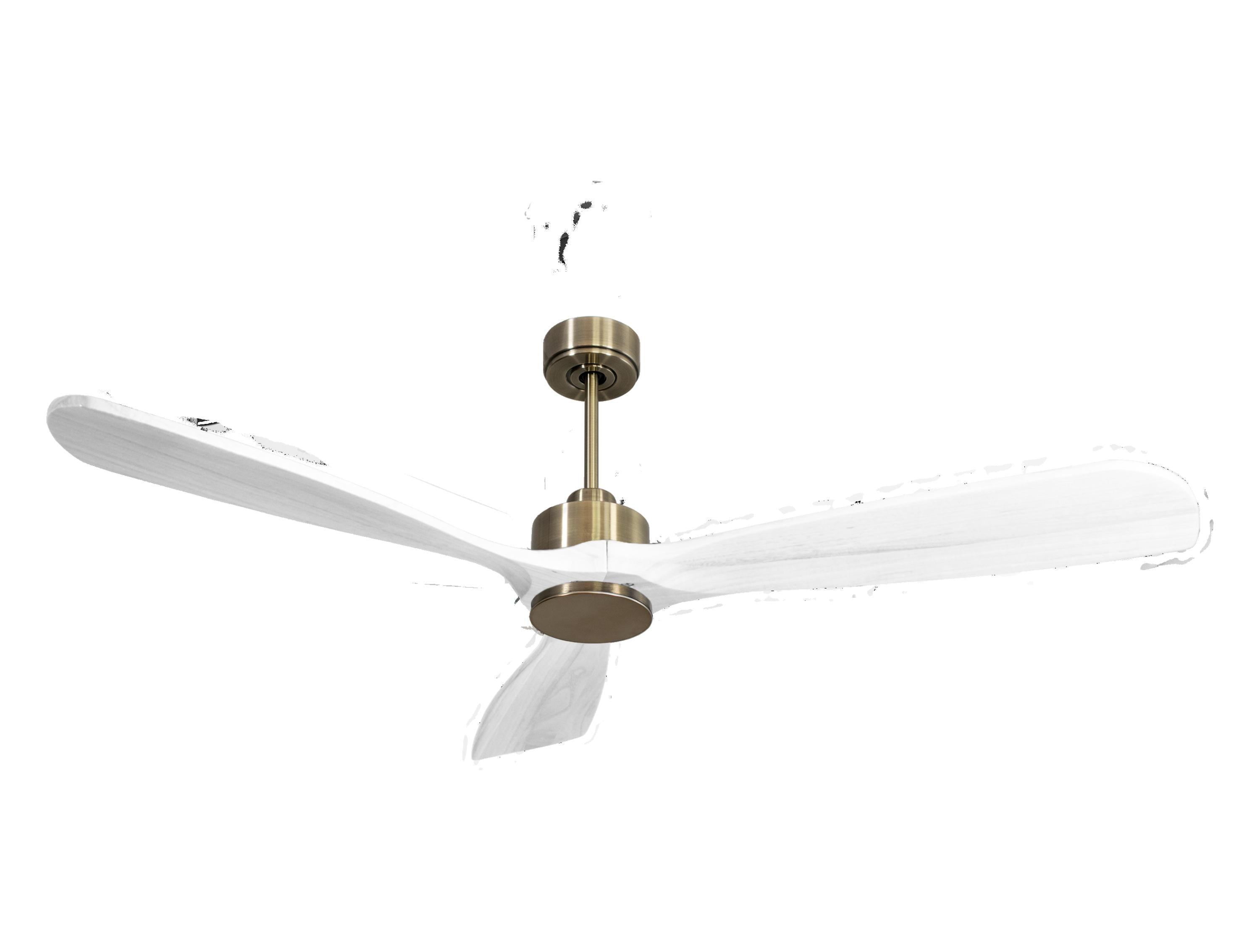 Ventilatore da soffitto Reversibile Termostato Wifi Motore CC Tetti inclinati Telecomando Hypersilence Memoria FullWood Shopify Vendible (AUTOMATICO)