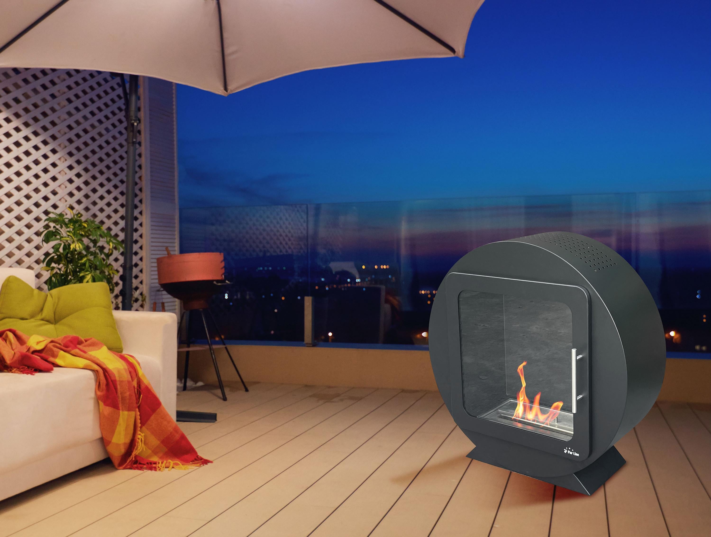 Stufe compatto a etanolo con design moderno e sportello di sicurezza