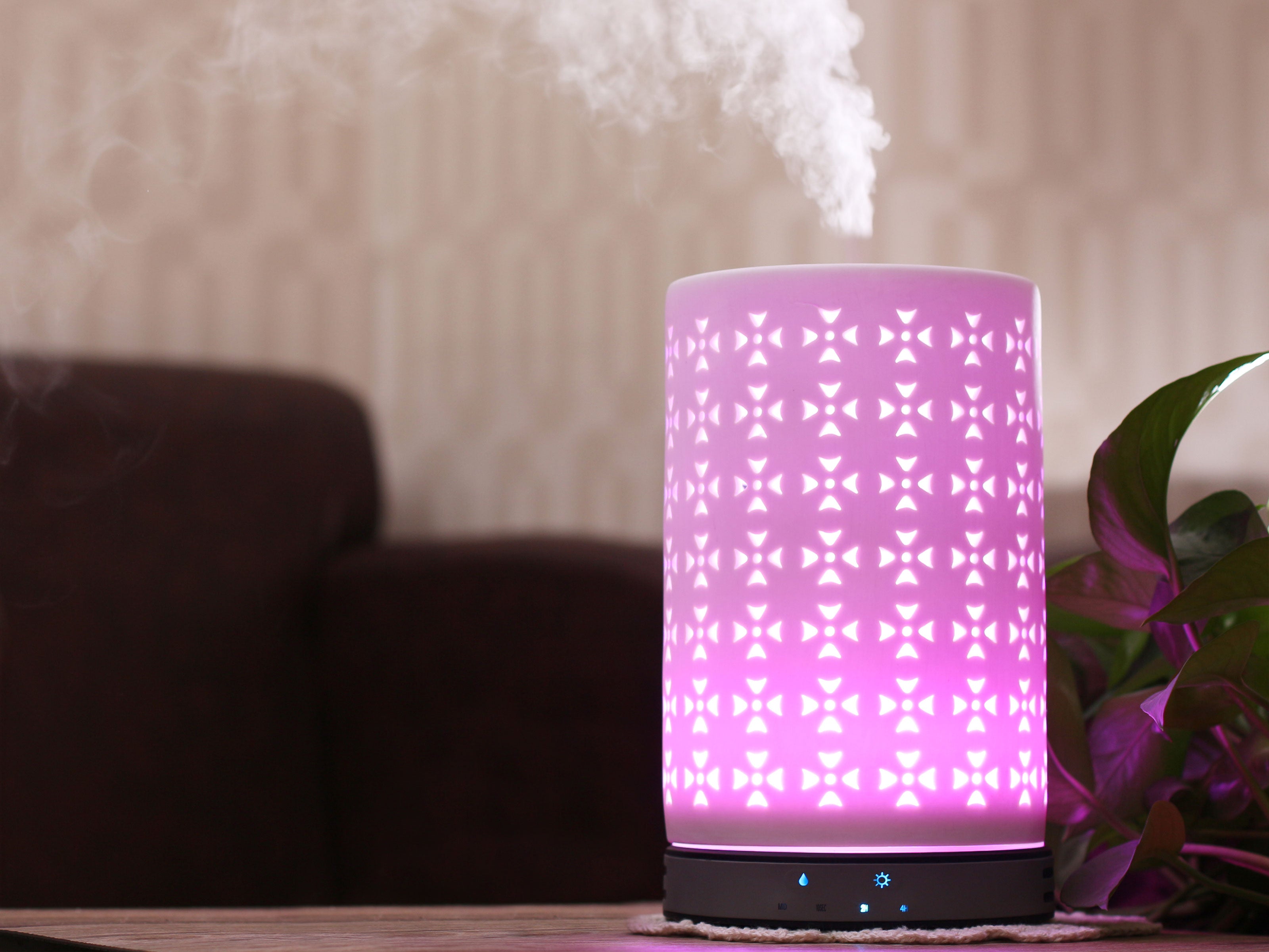 Umidificatore a ultrasuoni compatto, con selettore di umidità