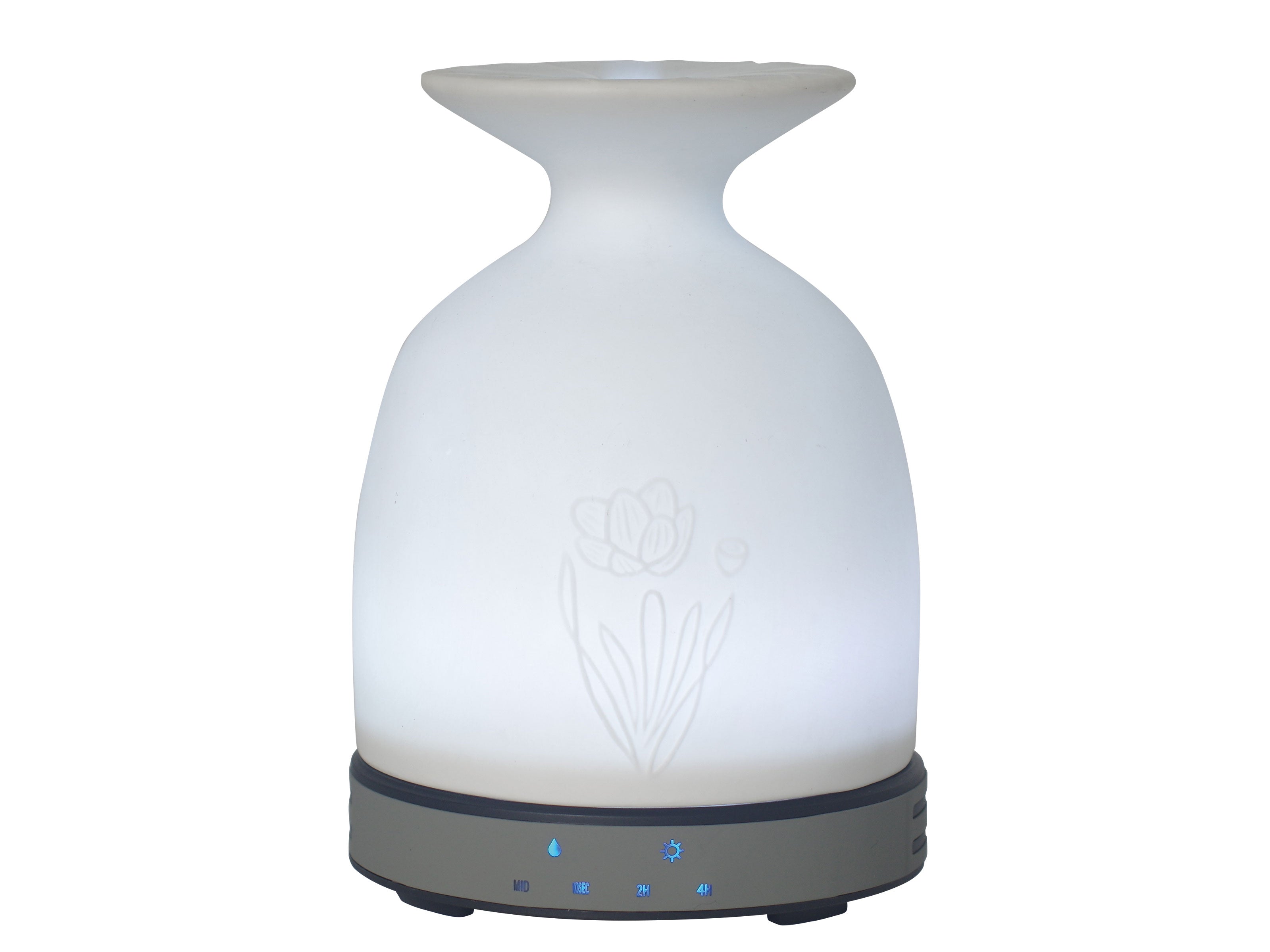 Diffusore di aromi in ceramica a forma di vaso con luce ambiente a LED