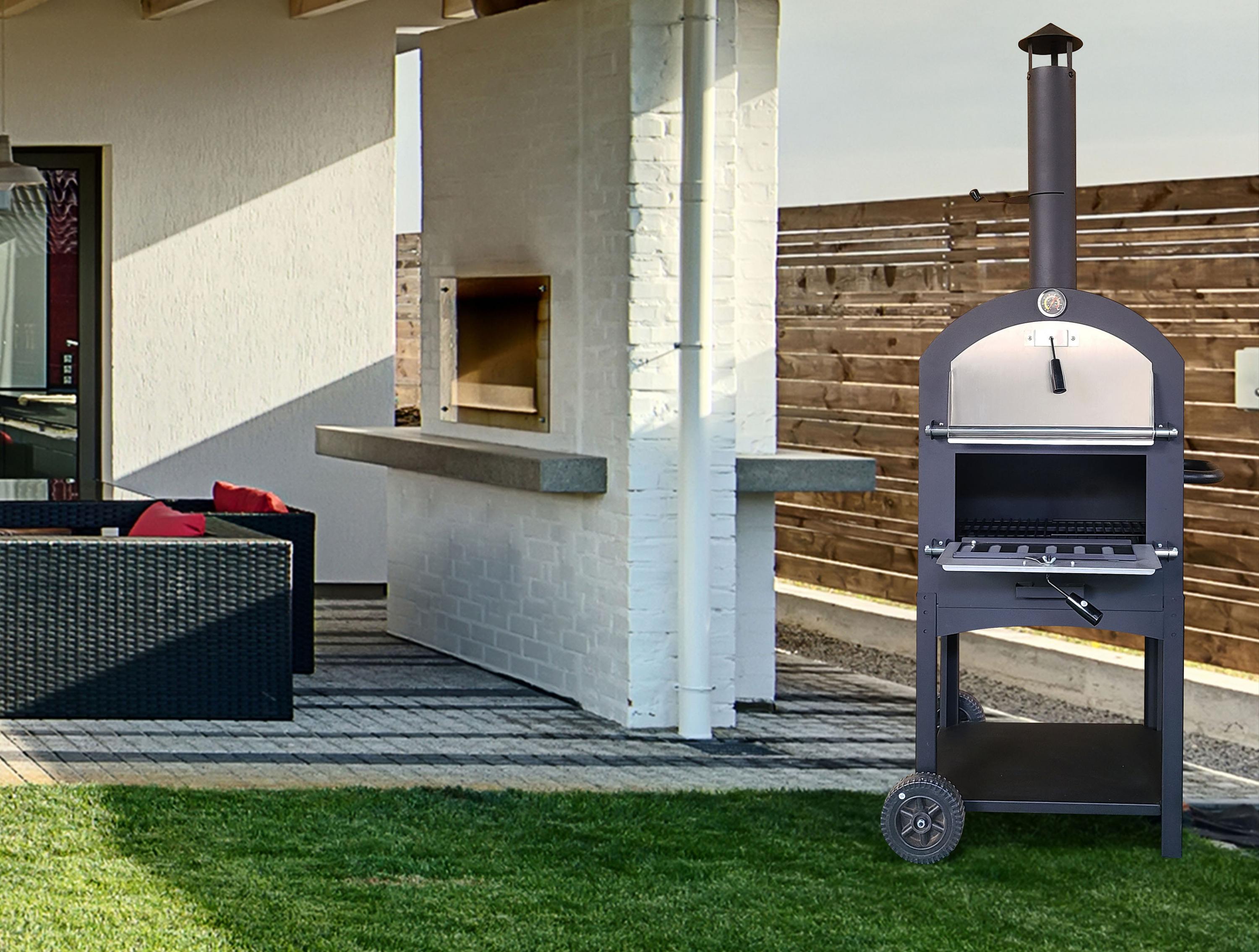Forno esterno con pietra per pizza in ceramica