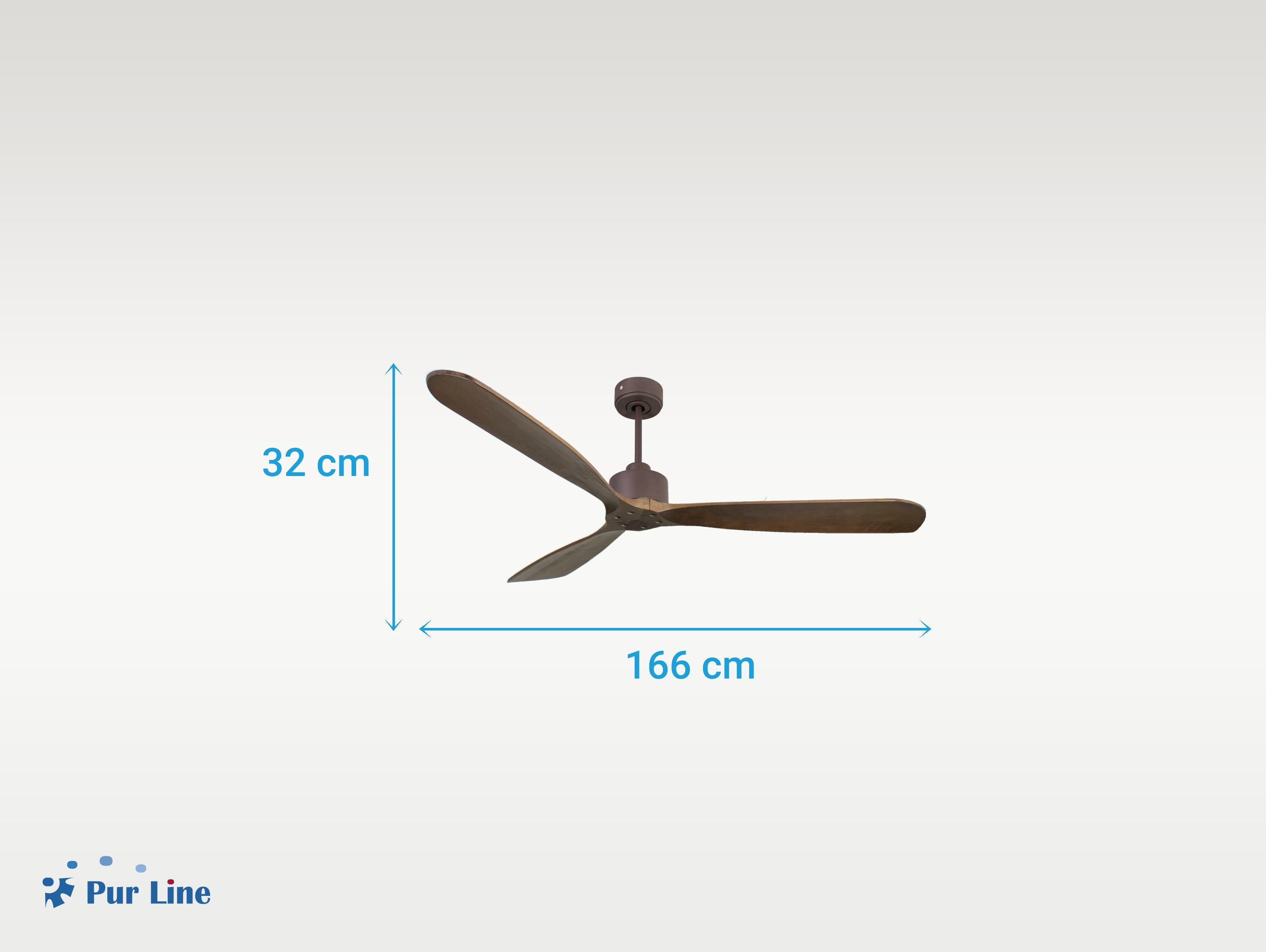 Ventilatore da soffitto Reversibile Termostato Wifi Motore CC Tetti inclinati Telecomando Hypersilence Memoria FullWood