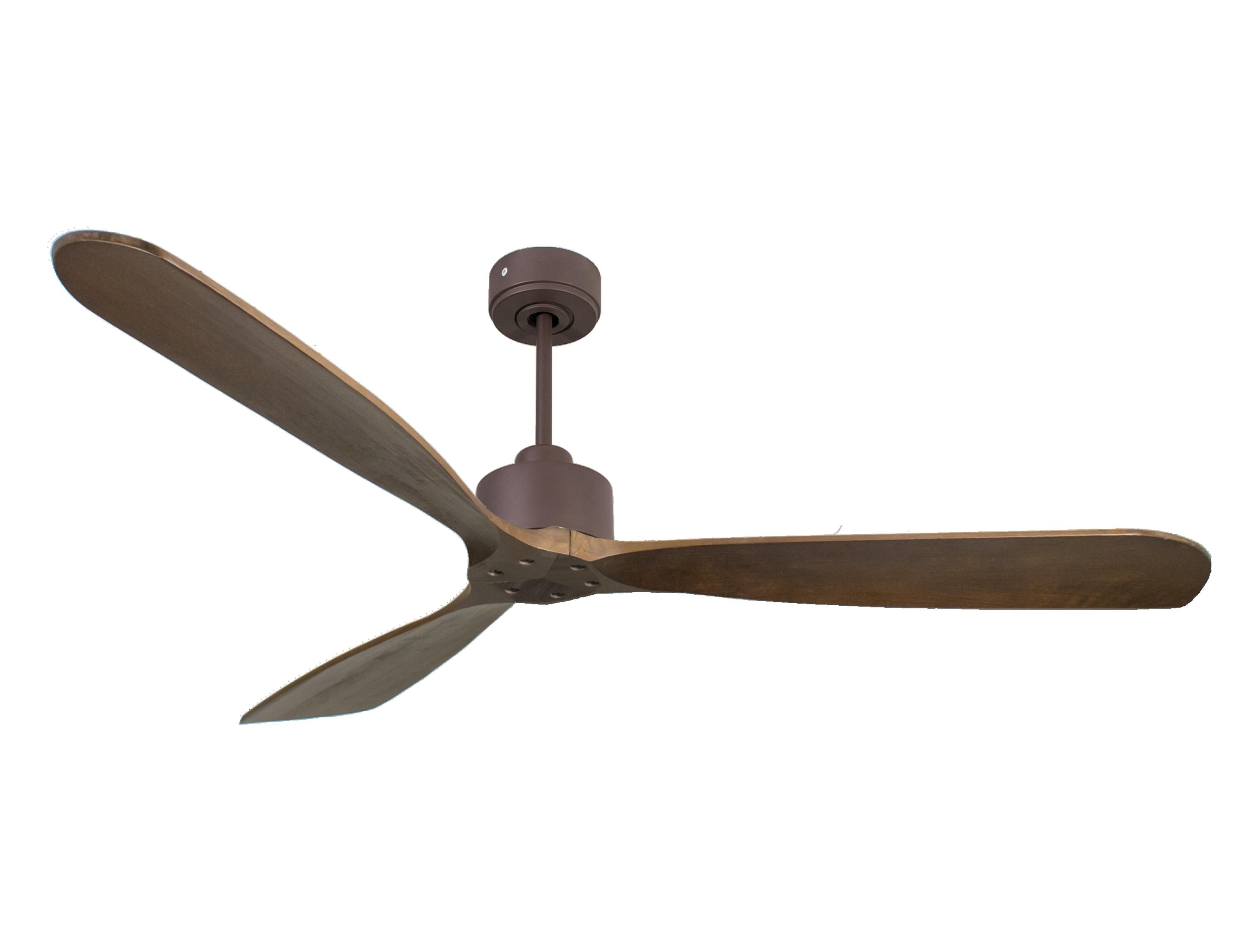 Ventilatore da soffitto Reversibile Termostato Wifi Motore CC Tetti inclinati Telecomando Hypersilence Memoria FullWood