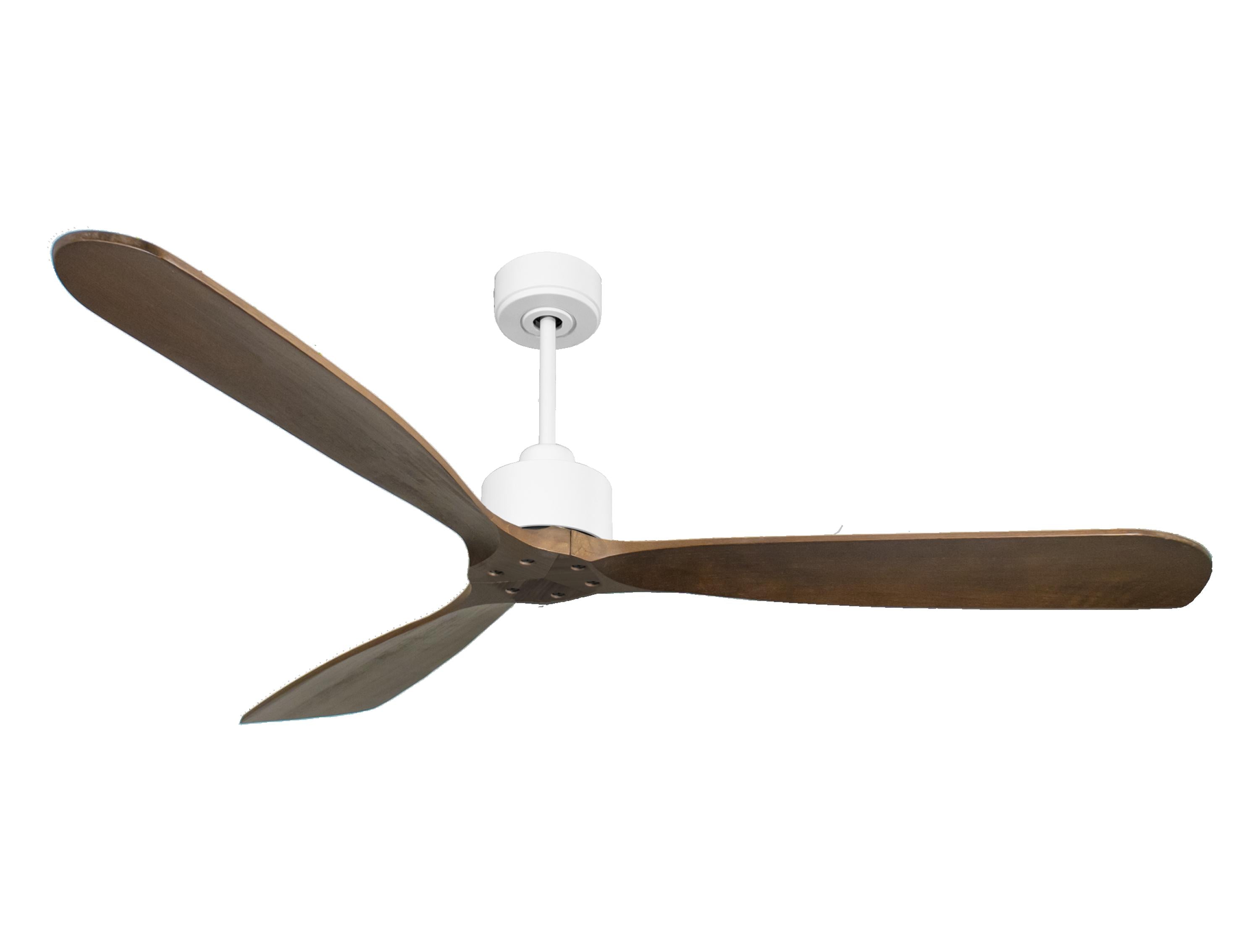 Ventilatore da soffitto Reversibile Termostato Wifi Motore CC Tetti inclinati Telecomando Hypersilence Memoria FullWood