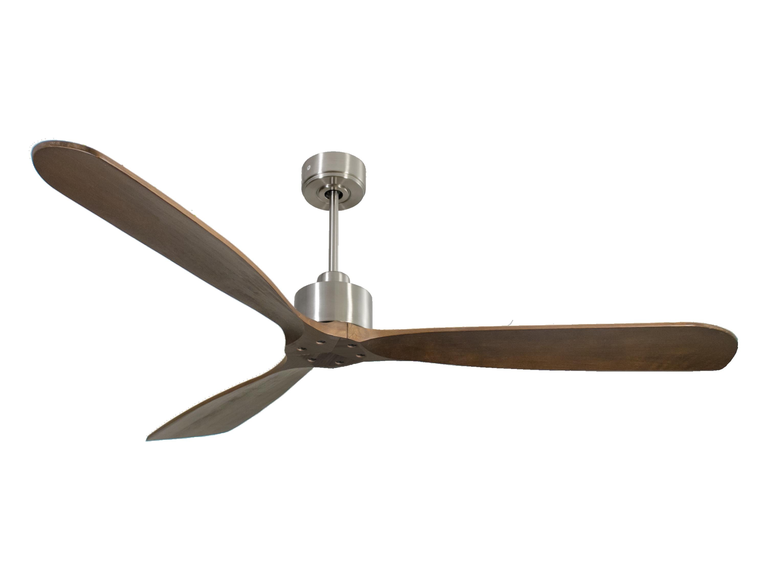Ventilatore da soffitto Reversibile Termostato Wifi Motore CC Tetti inclinati Telecomando Hypersilence Memoria FullWood