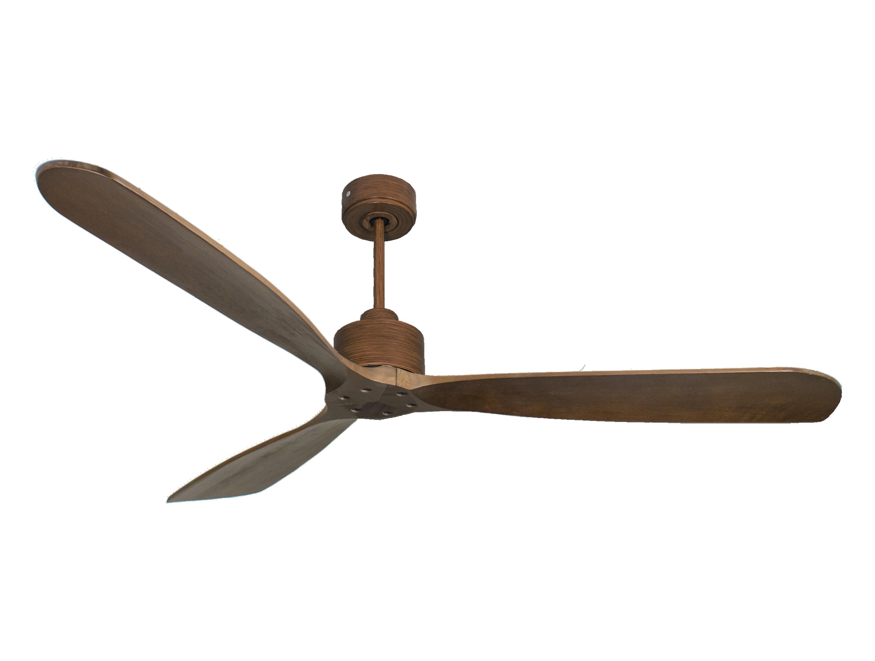 Ventilatore da soffitto Reversibile Termostato Wifi Motore CC Tetti inclinati Telecomando Hypersilence Memoria FullWood