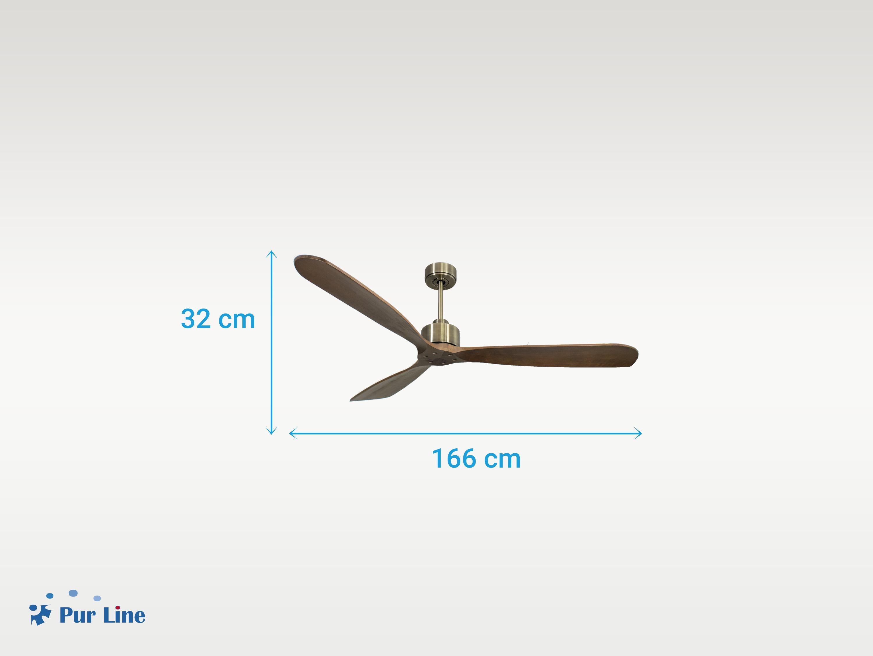 Ventilatore da soffitto Reversibile Termostato Wifi Motore CC Tetti inclinati Telecomando Hypersilence Memoria FullWood