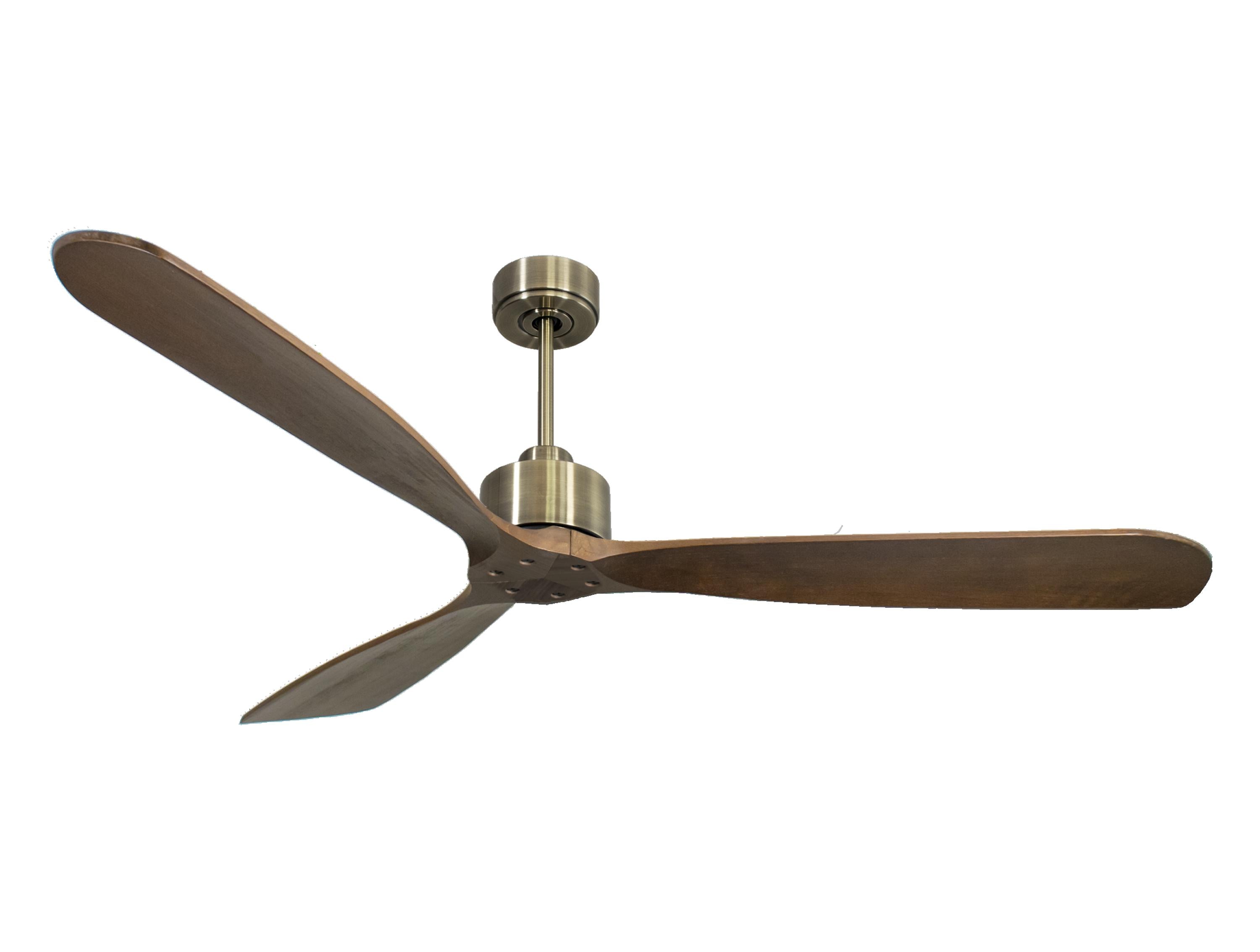 Ventilatore da soffitto Reversibile Termostato Wifi Motore CC Tetti inclinati Telecomando Hypersilence Memoria FullWood