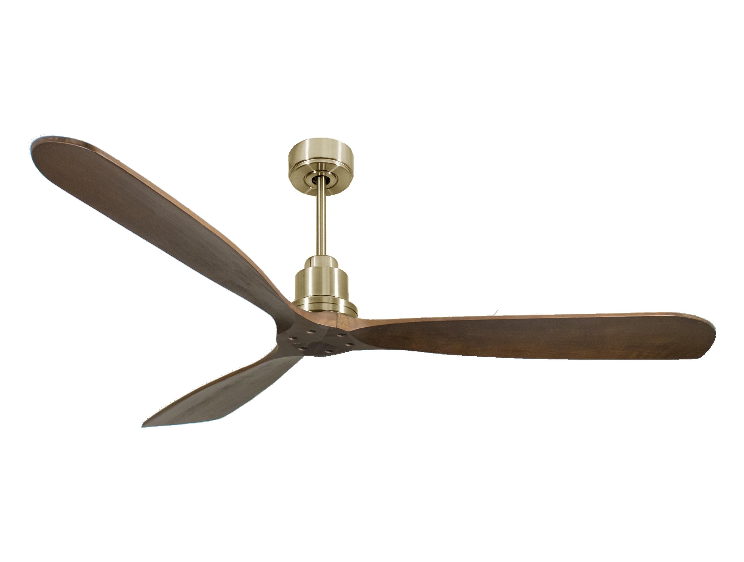 Ventilatore da soffitto Reversibile Termostato Wifi Motore CC Tetti inclinati Telecomando Hypersilence Memoria FullWood