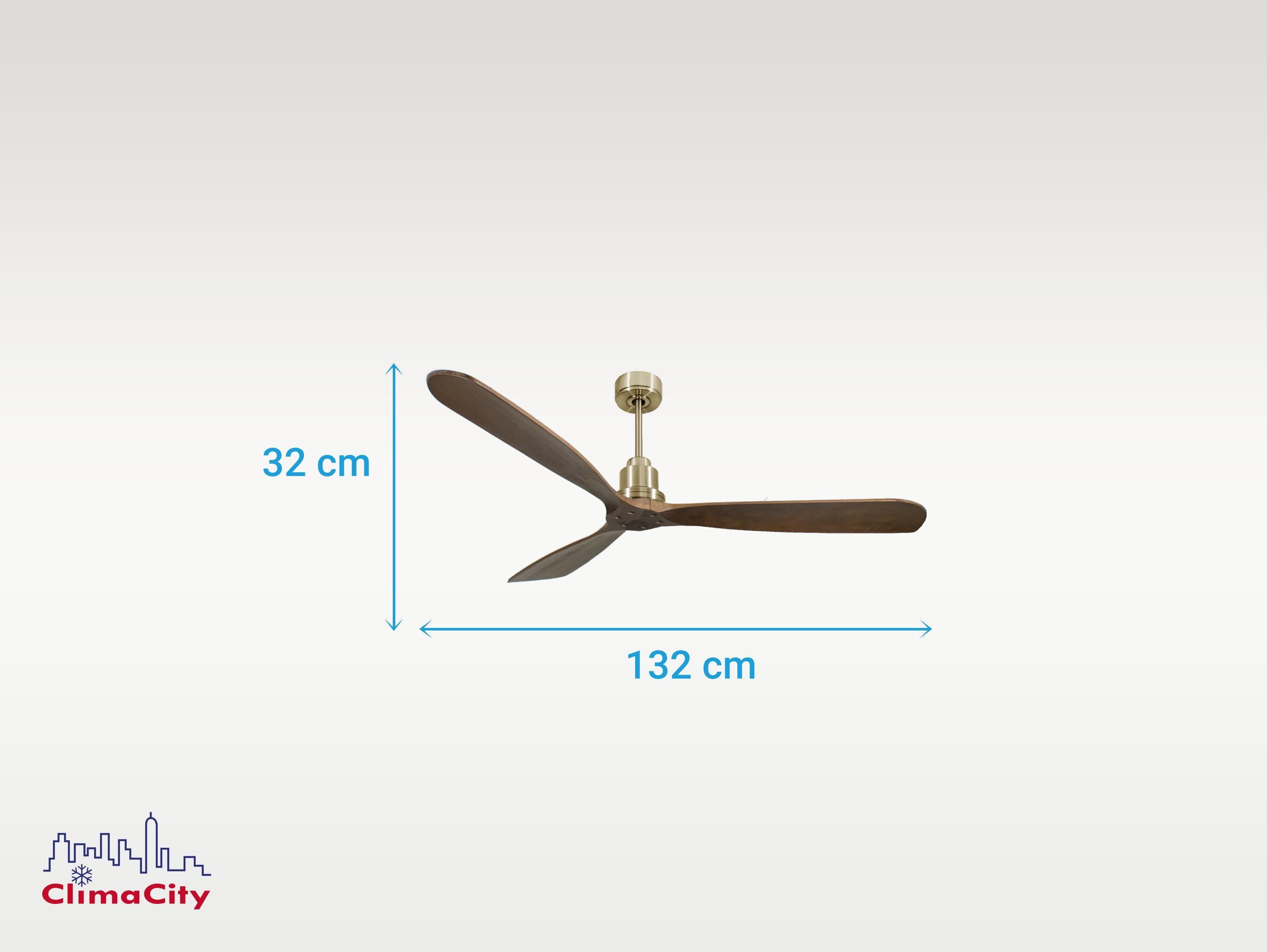 Ventilatore da soffitto Reversibile Termostato Wifi Motore CC Tetti inclinati Telecomando Hypersilence Memoria FullWood