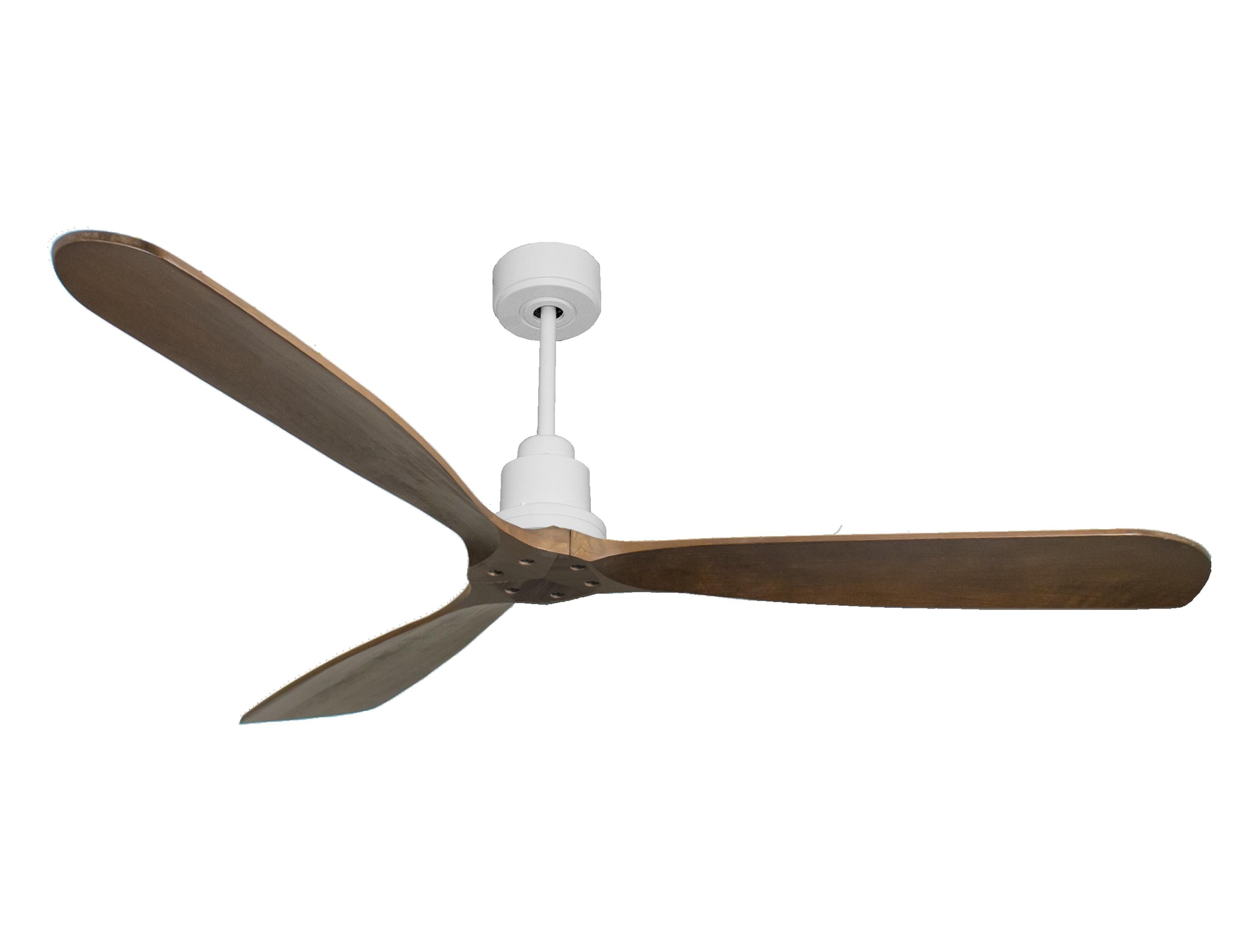 Ventilatore da soffitto Reversibile Termostato Wifi Motore CC Tetti inclinati Telecomando Hypersilence Memoria FullWood