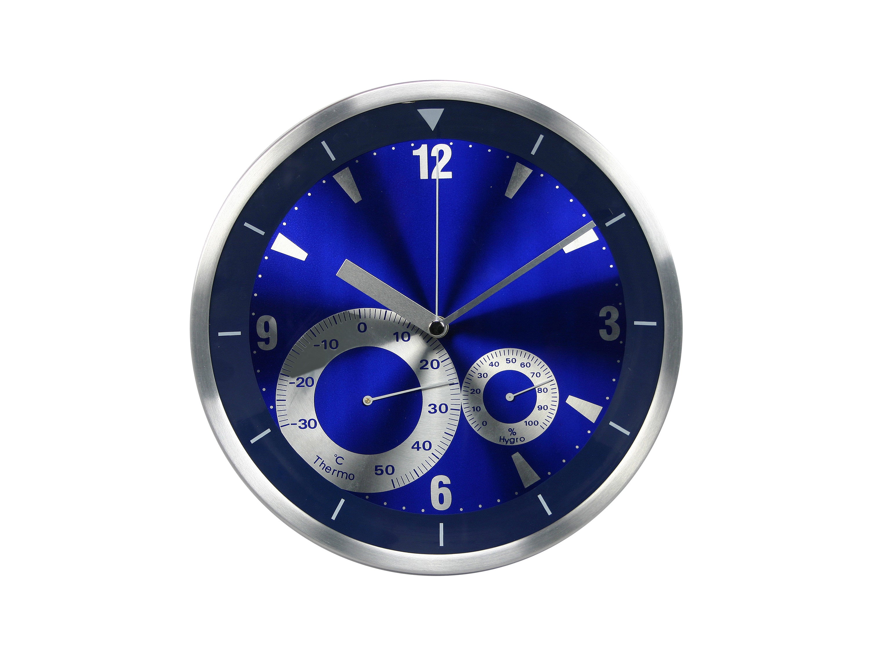 Stazione meteo analogica da parete Blu Metallizzato 30Ø