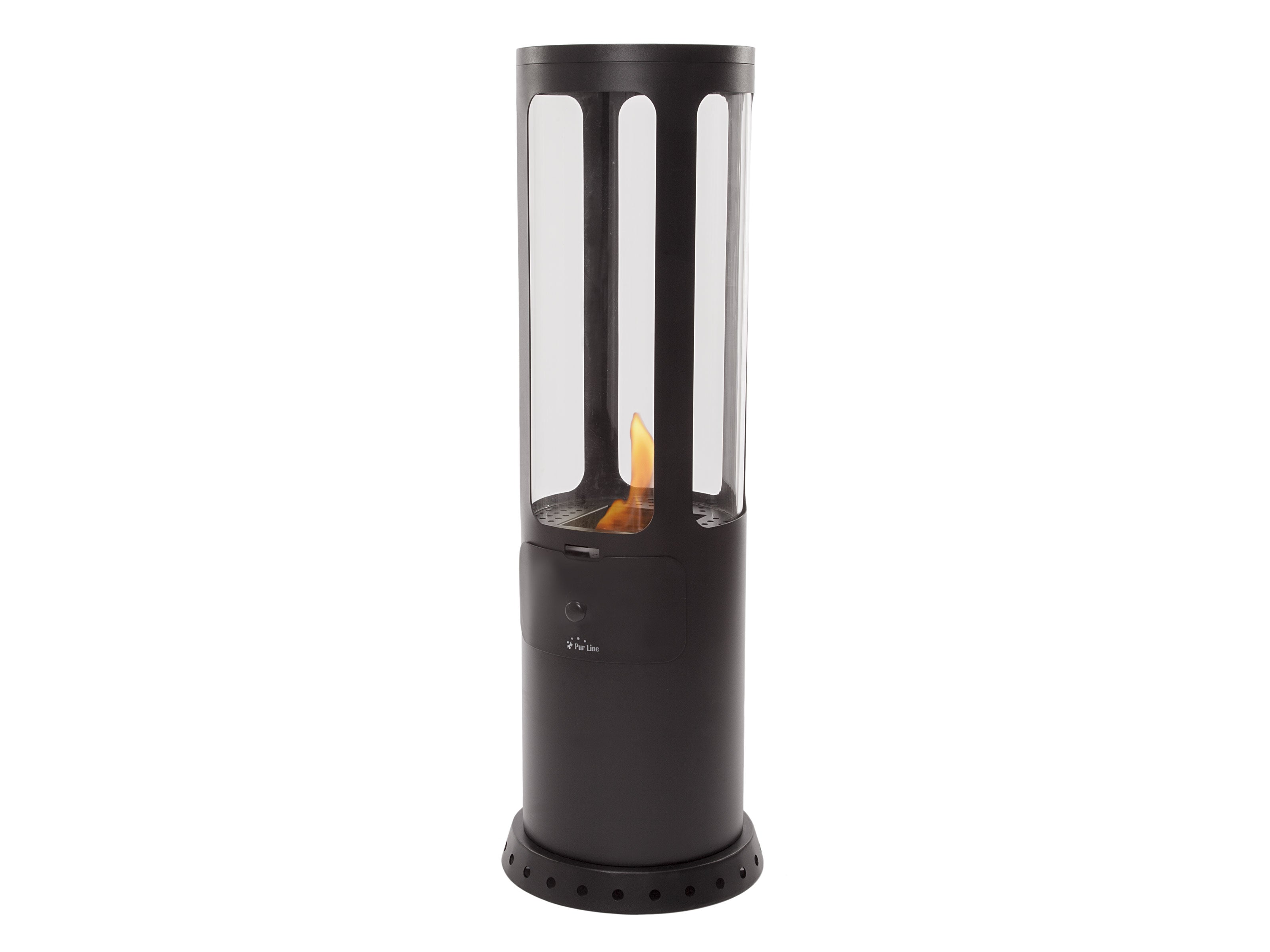 Stufa a etanolo design a torre in acciaio nero