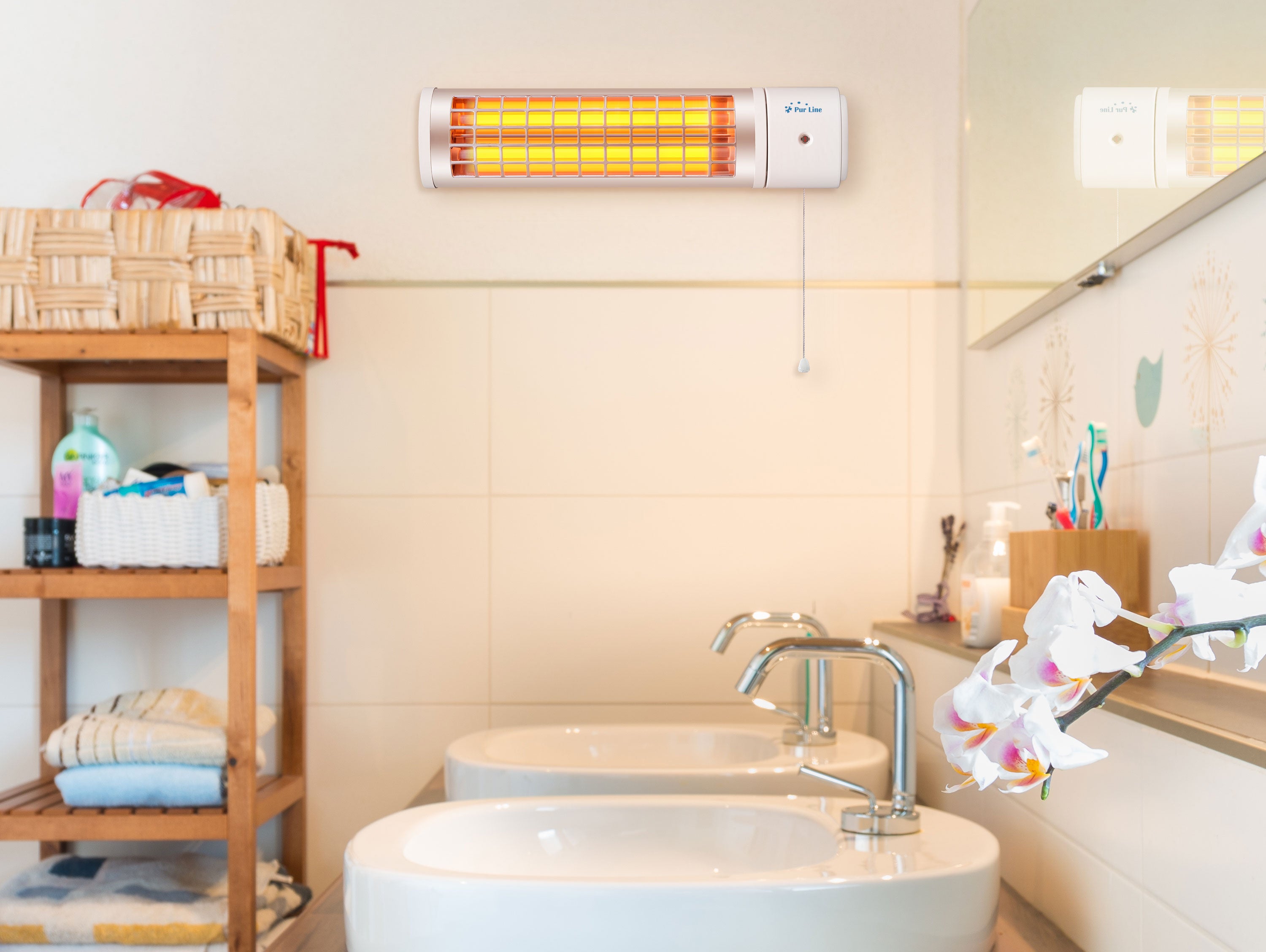 Riscaldatore alogeno per bagno 1200W