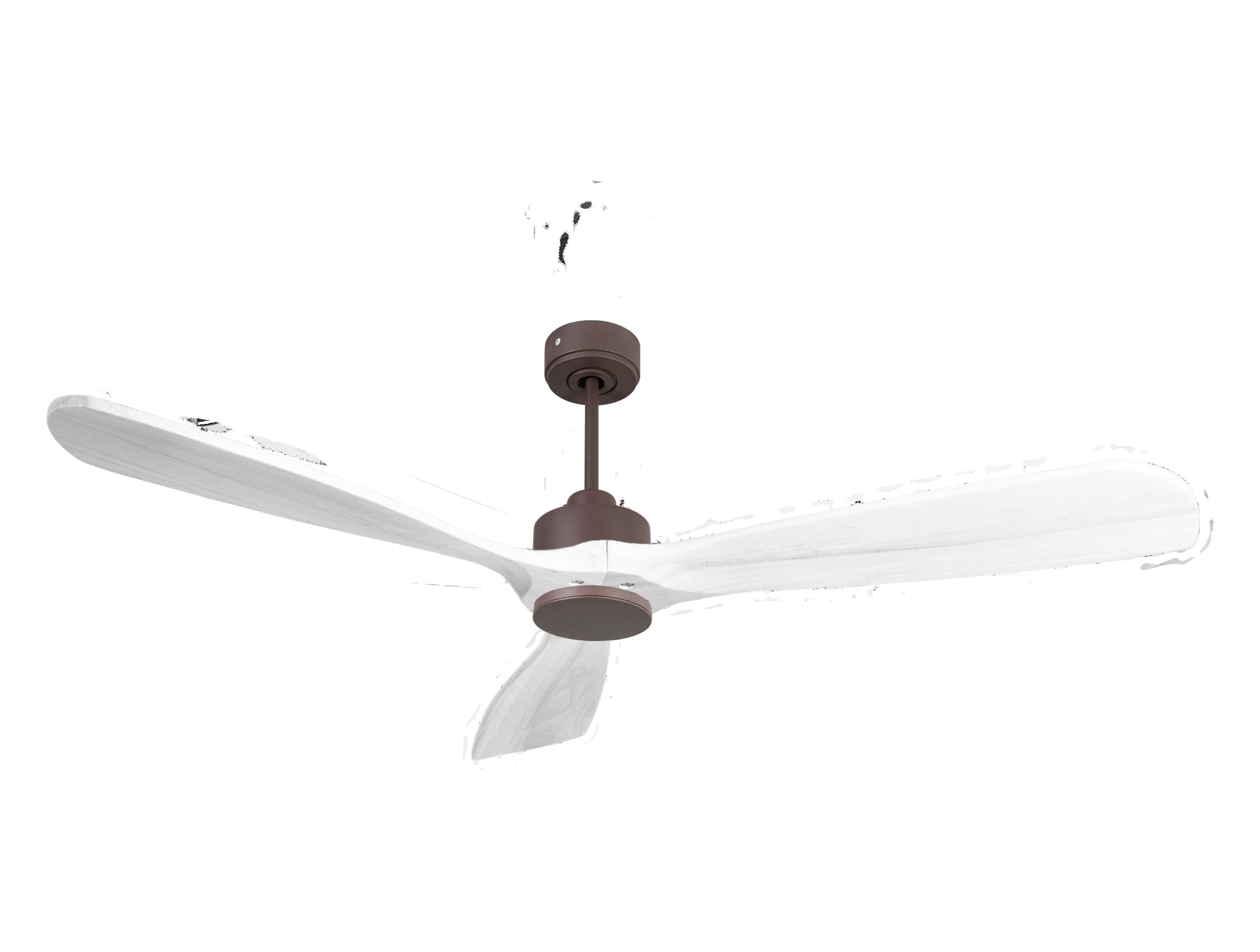 Ventilatore da soffitto Reversibile Termostato Wifi Motore CC Tetti inclinati Telecomando Hypersilence Memoria FullWood Shopify Vendible (AUTOMATICO)