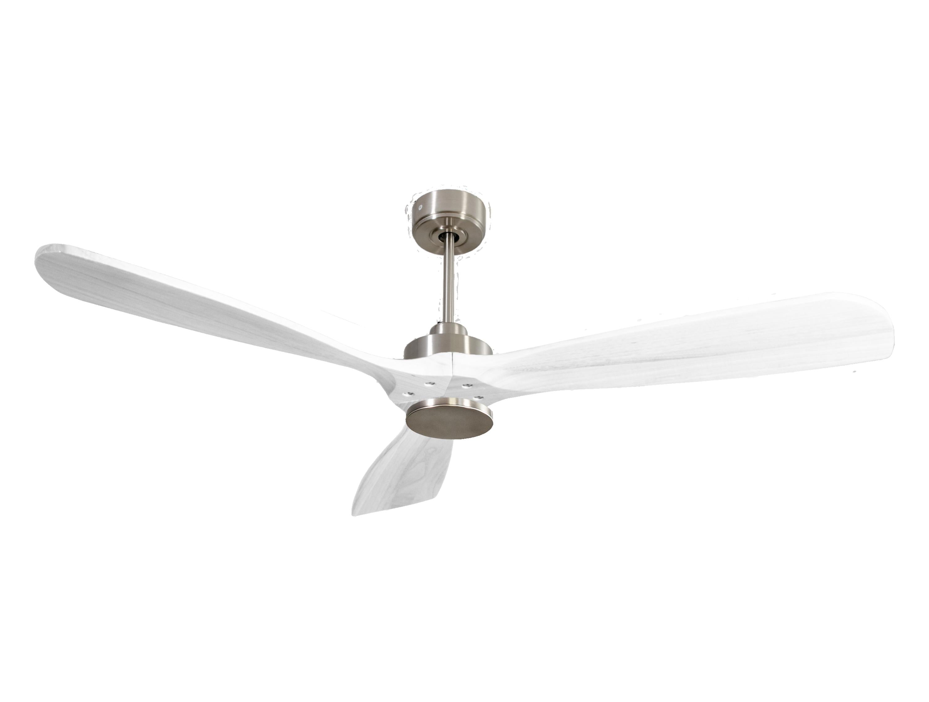 Ventilatore da soffitto Reversibile Termostato Wifi Motore CC Tetti inclinati Telecomando Hypersilence Memoria FullWood