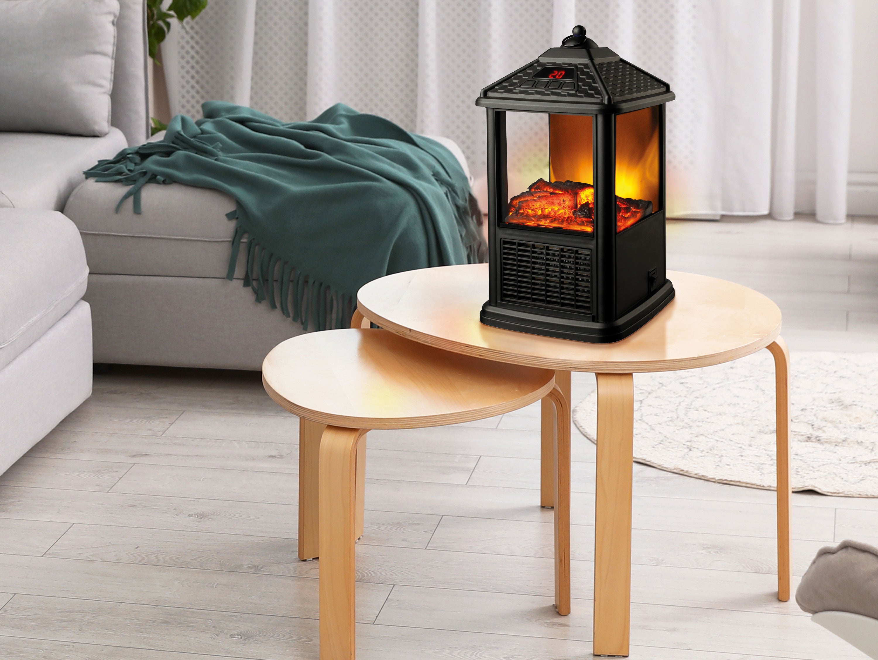 Stufa elettrica, forma di Lanterna, in ceramica. 1000 W