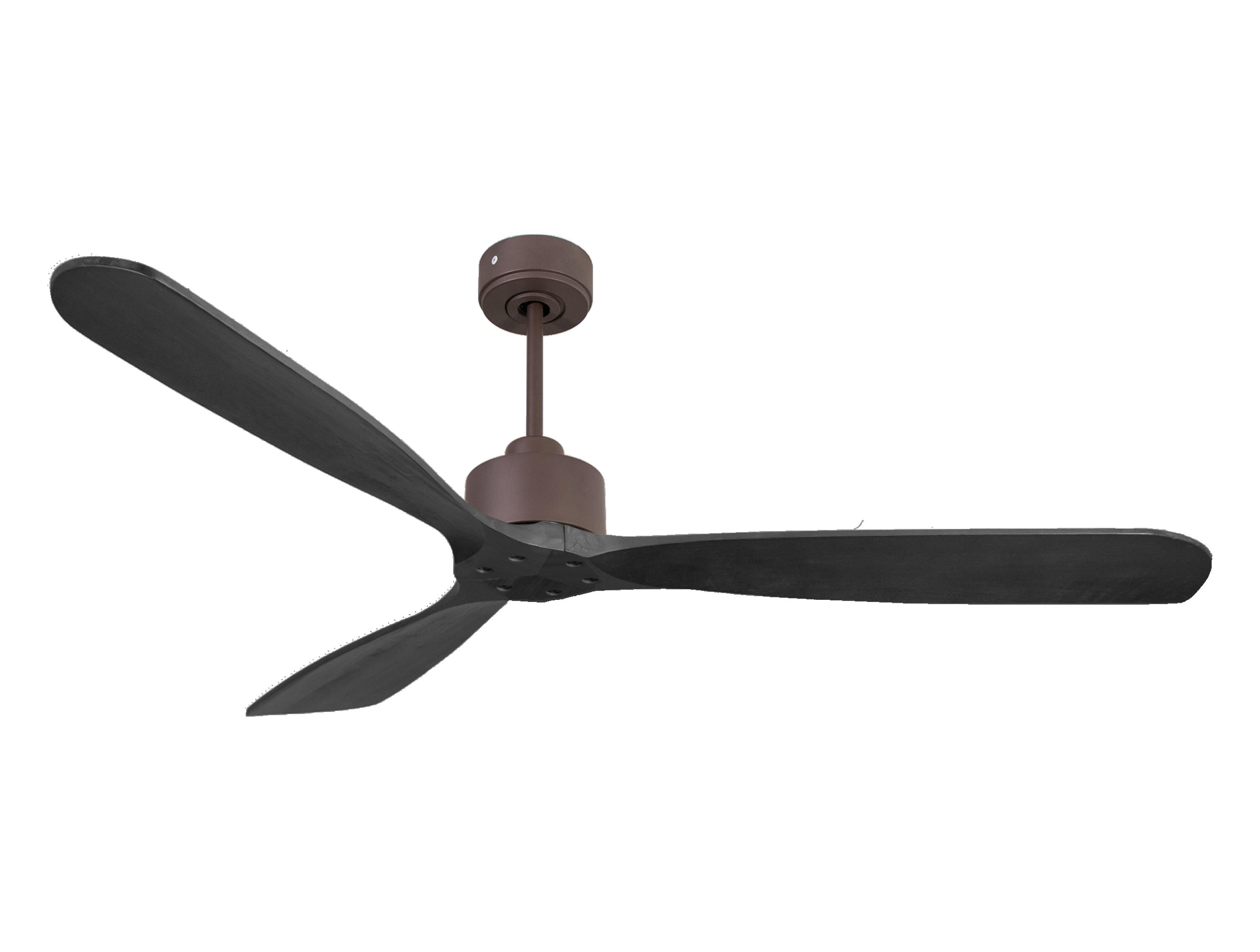 Ventilatore da soffitto Reversibile Termostato Wifi Motore CC Tetti inclinati Telecomando Hypersilence Memoria FullWood