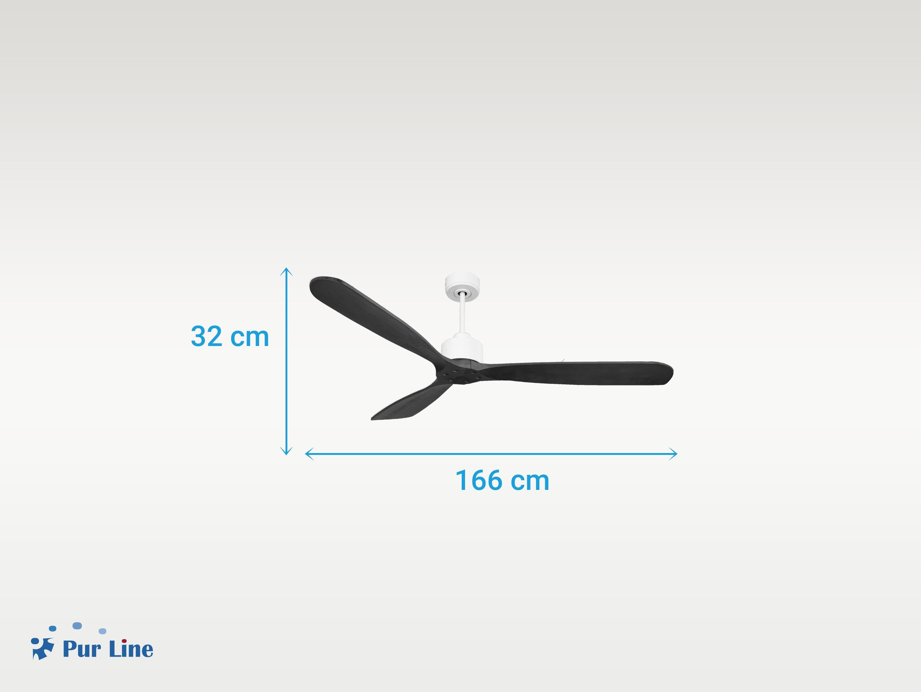 Ventilatore da soffitto Reversibile Termostato Wifi Motore CC Tetti inclinati Telecomando Hypersilence Memoria FullWood
