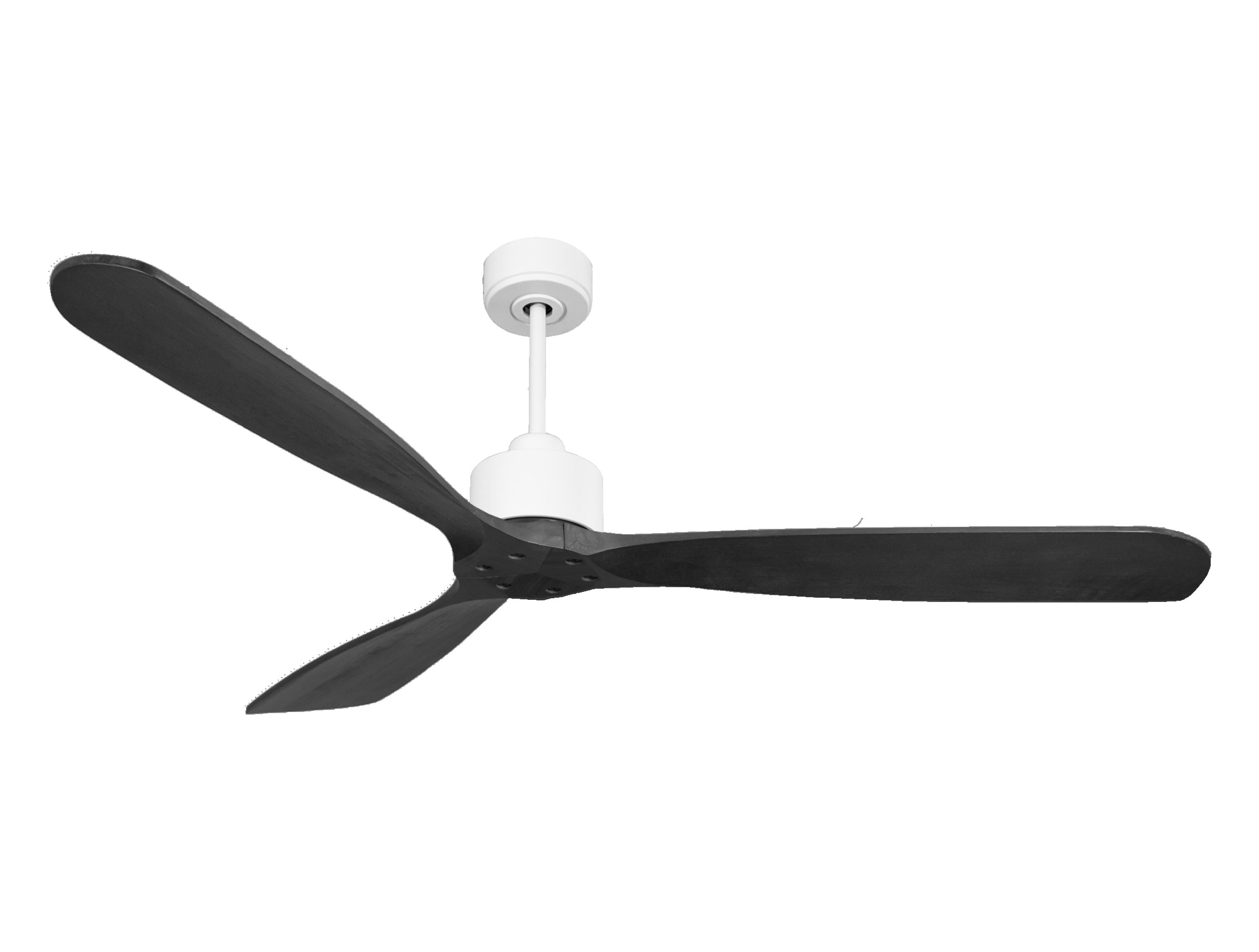 Ventilatore da soffitto Reversibile Termostato Wifi Motore CC Tetti inclinati Telecomando Hypersilence Memoria FullWood