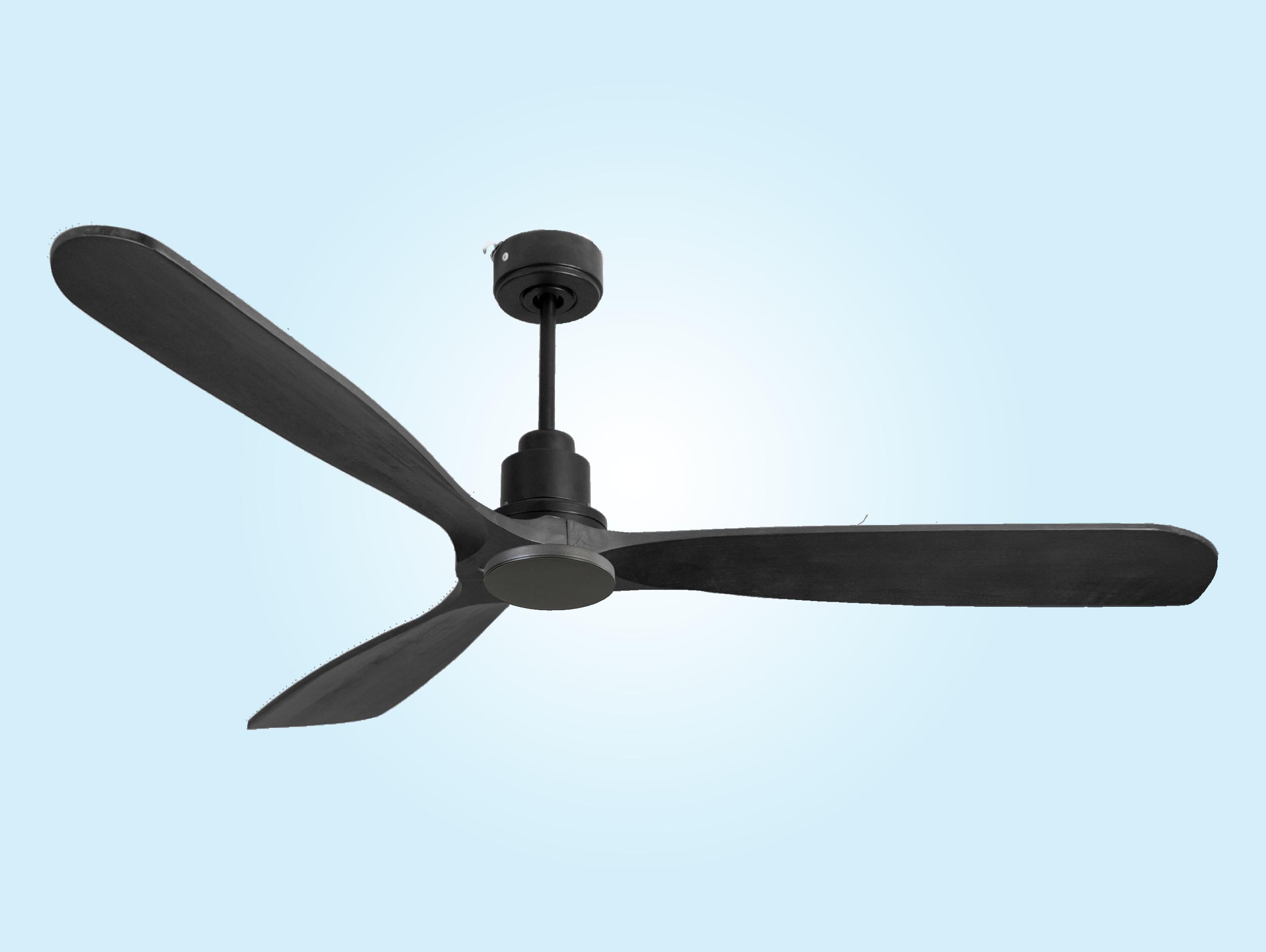 Ventilatore da soffitto Reversibile Termostato Wifi Motore CC Tetti inclinati Telecomando Hypersilence Memoria FullWood