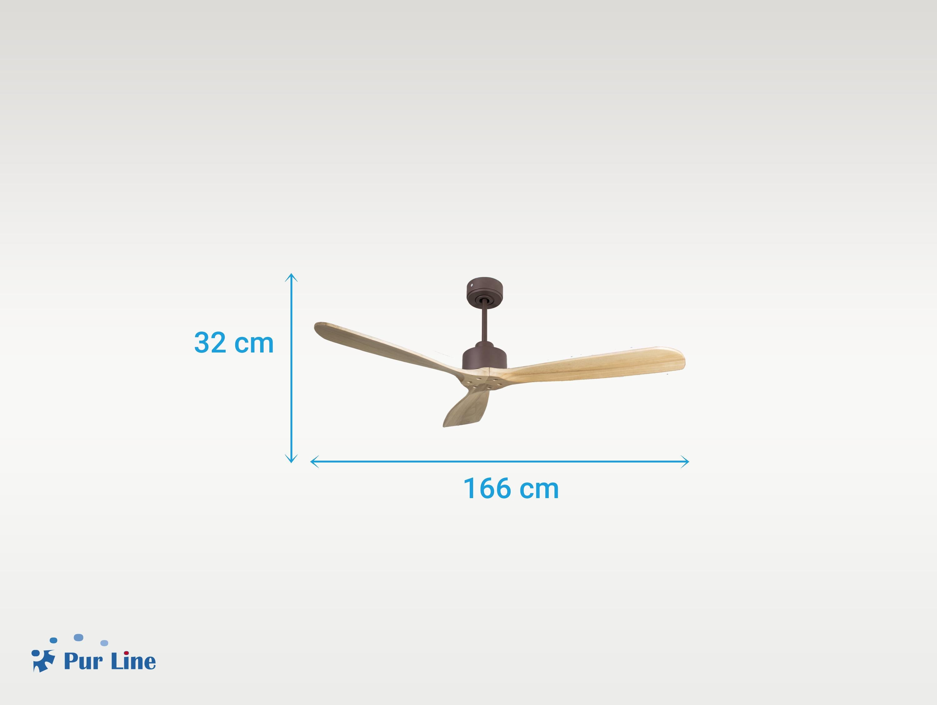 Ventilatore da soffitto Reversibile Termostato Wifi Motore CC Tetti inclinati Telecomando Hypersilence Memoria FullWood