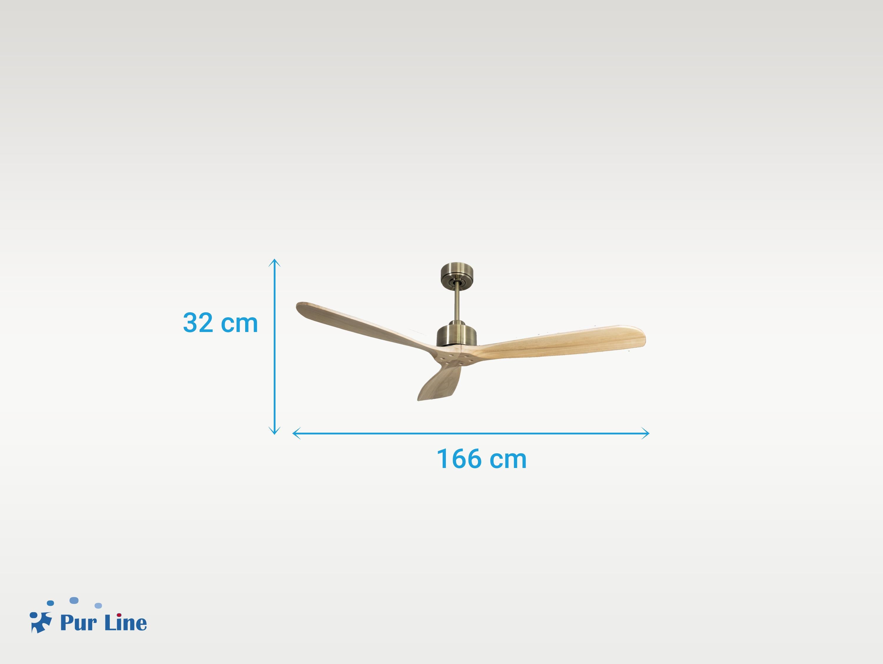 Ventilatore da soffitto Reversibile Termostato Wifi Motore CC Tetti inclinati Telecomando Hypersilence Memoria FullWood