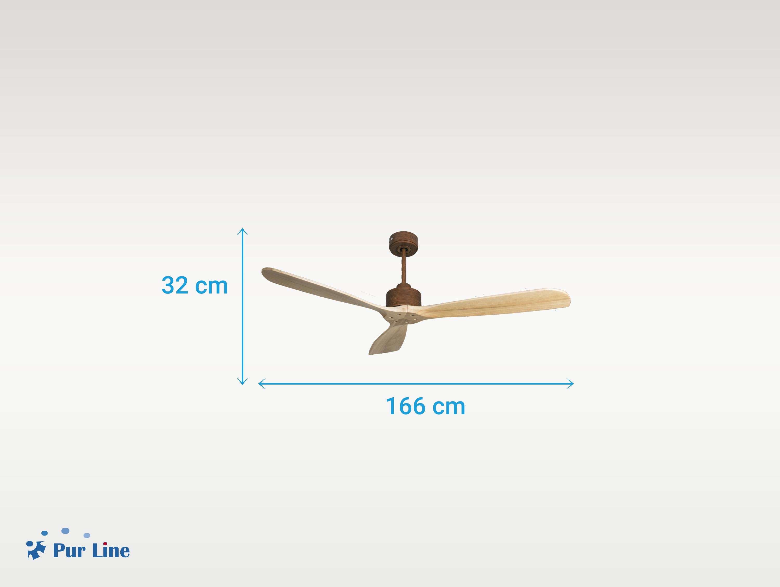 Ventilatore da soffitto Reversibile Termostato Wifi Motore CC Tetti inclinati Telecomando Hypersilence Memoria FullWood