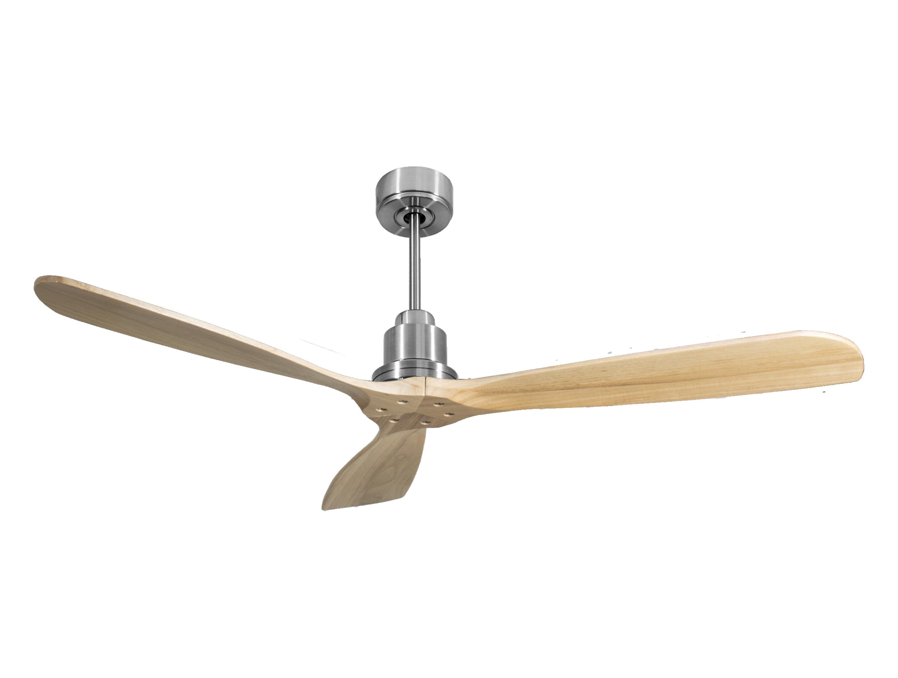 Ventilatore da soffitto Reversibile Termostato Wifi Motore CC Tetti inclinati Telecomando Hypersilence Memoria FullWood Shopify Vendible (AUTOMATICO)