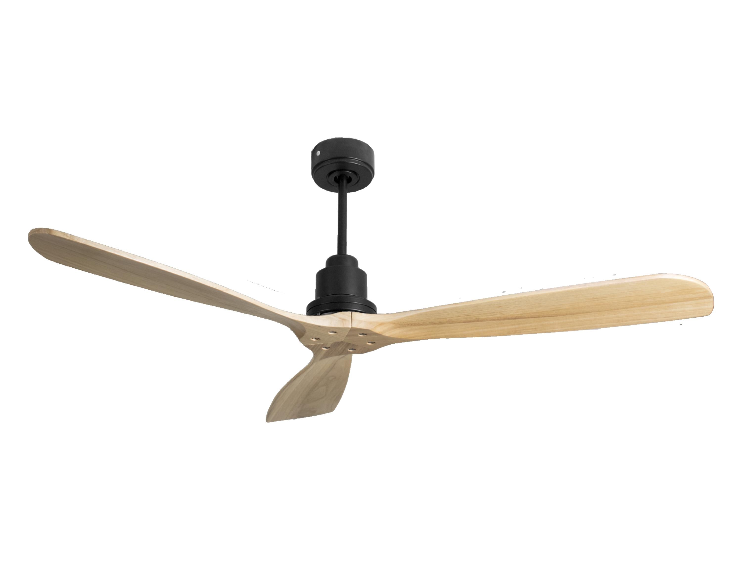 Ventilatore da soffitto Reversibile Termostato Wifi Motore CC Tetti inclinati Telecomando Hypersilence Memoria FullWood Shopify Vendible (AUTOMATICO)