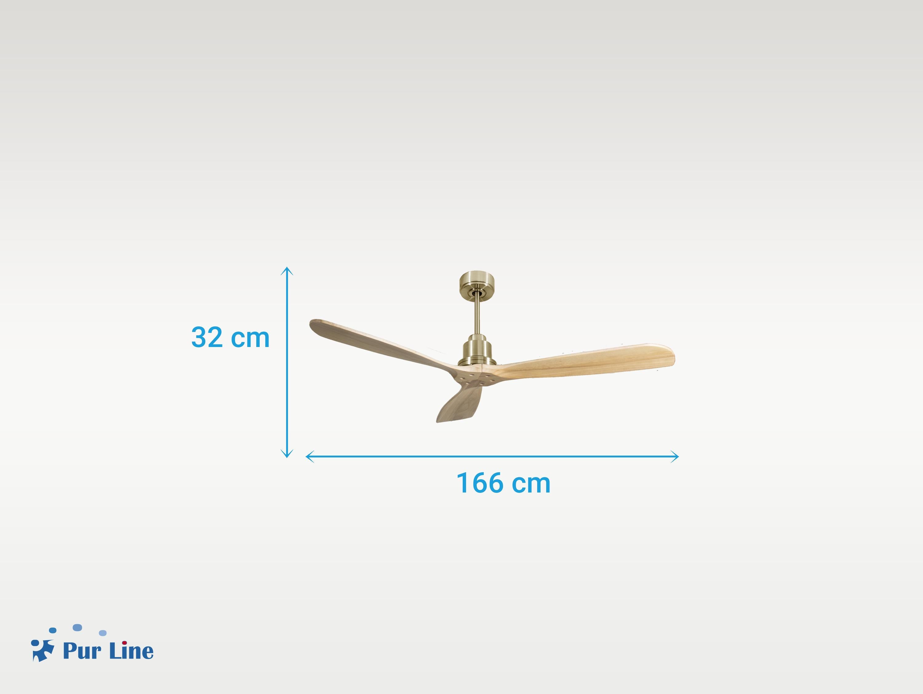 Ventilatore da soffitto Reversibile Termostato Wifi Motore CC Tetti inclinati Telecomando Hypersilence Memoria FullWood