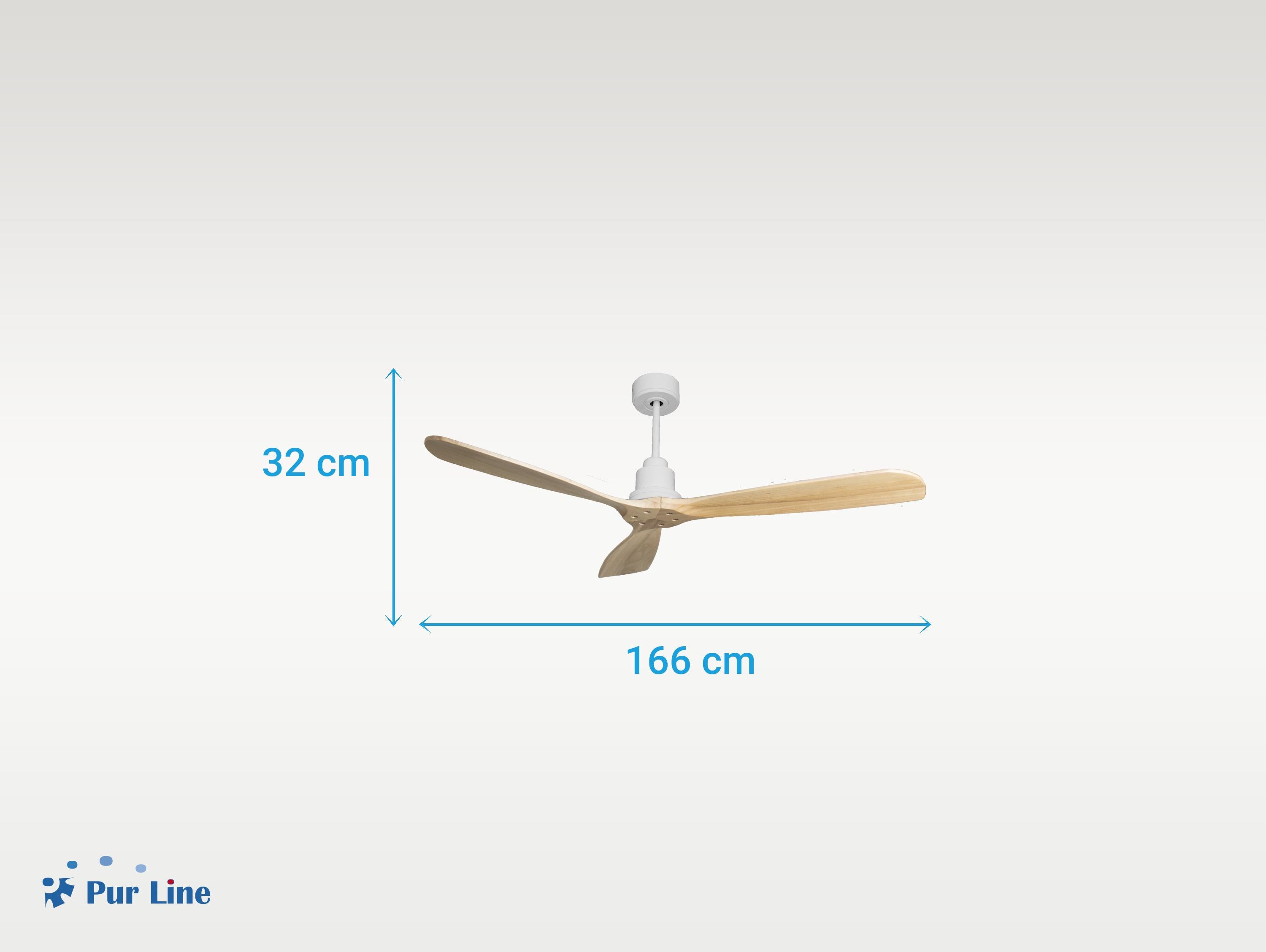 Ventilatore da soffitto Reversibile Termostato Wifi Motore CC Tetti inclinati Telecomando Hypersilence Memoria FullWood