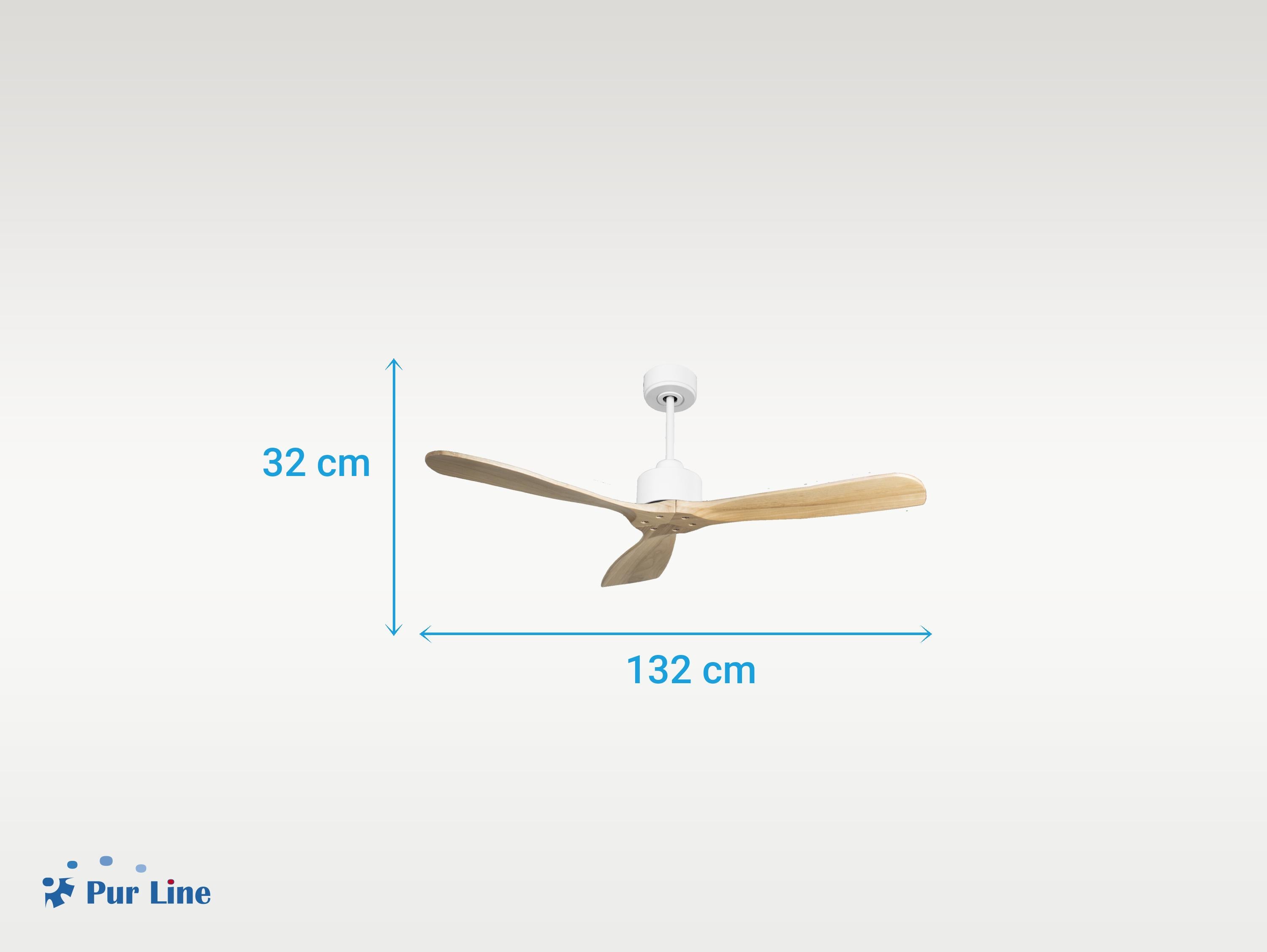 Ventilatore da soffitto Reversibile Termostato Wifi Motore CC Tetti inclinati Telecomando Hypersilence Memoria FullWood