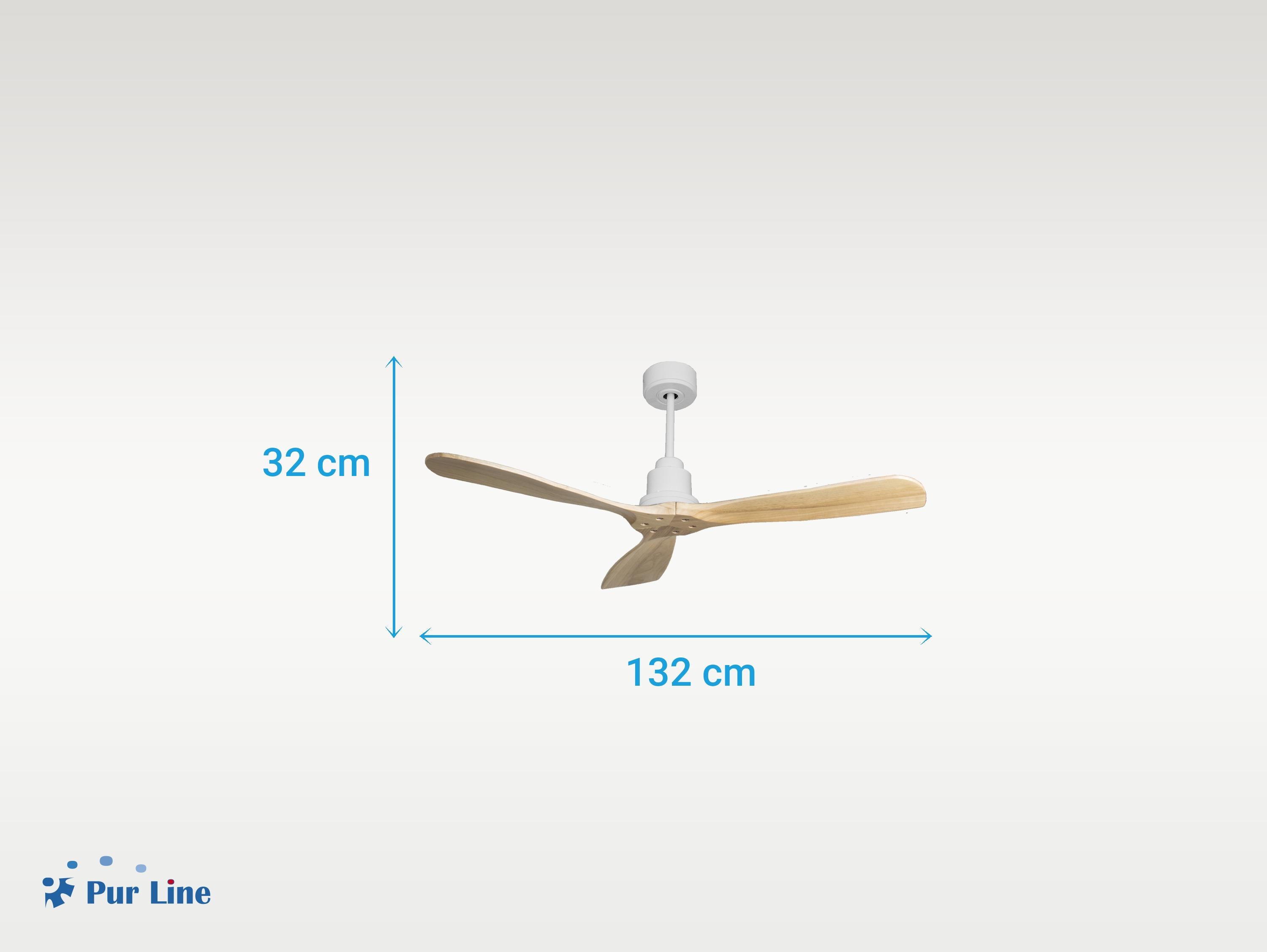Ventilatore da soffitto Reversibile Termostato Wifi Motore CC Tetti inclinati Telecomando Hypersilence Memoria FullWood Shopify Vendible (AUTOMATICO)