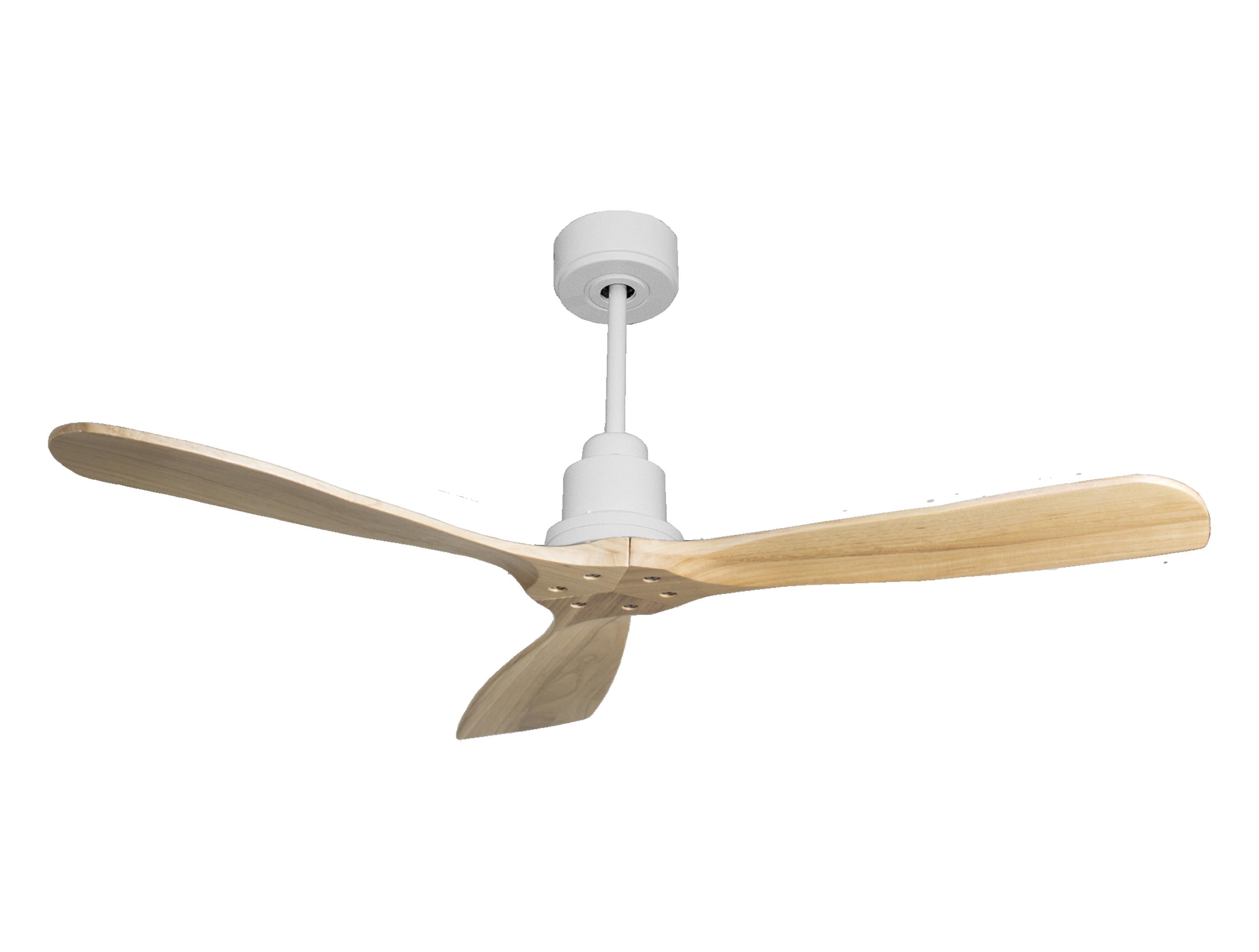 Ventilatore da soffitto Reversibile Termostato Wifi Motore CC Tetti inclinati Telecomando Hypersilence Memoria FullWood Shopify Vendible (AUTOMATICO)
