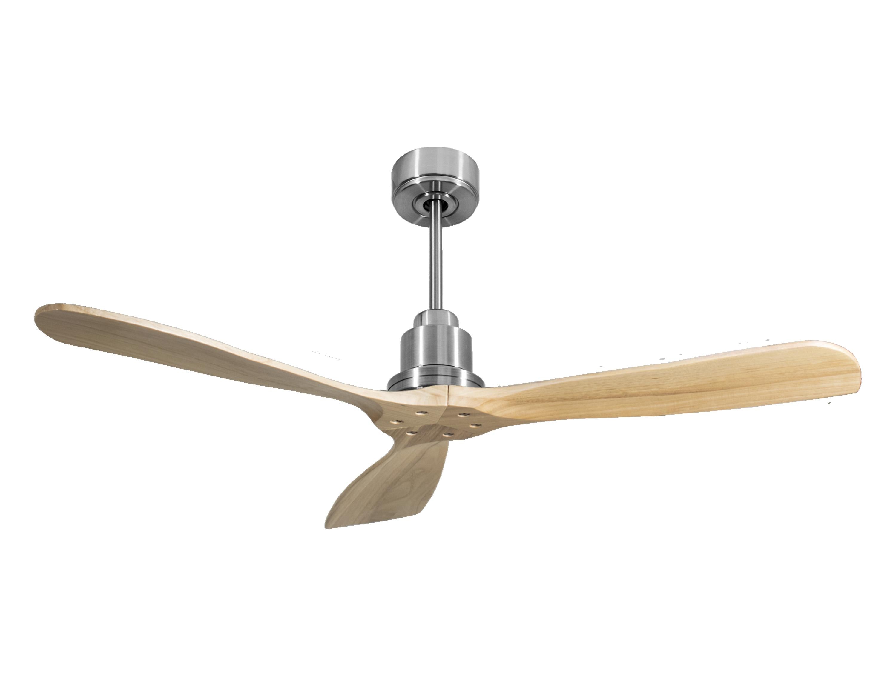 Ventilatore da soffitto Reversibile Termostato Wifi Motore CC Tetti inclinati Telecomando Hypersilence Memoria FullWood Shopify Vendible (AUTOMATICO)
