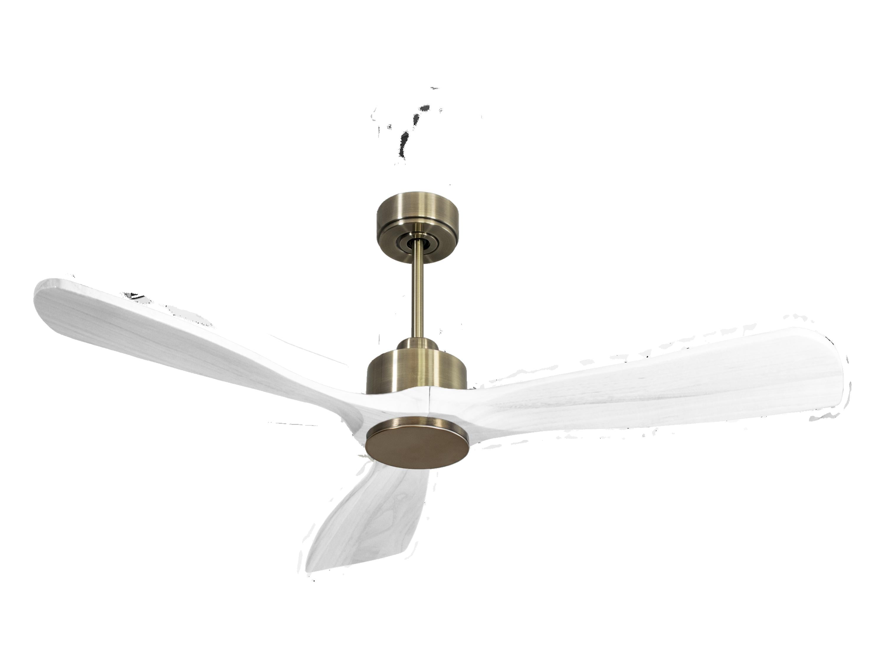 Ventilatore da soffitto Reversibile Termostato Wifi Motore CC Tetti inclinati Telecomando Hypersilence Memoria FullWood Shopify Vendible (AUTOMATICO)