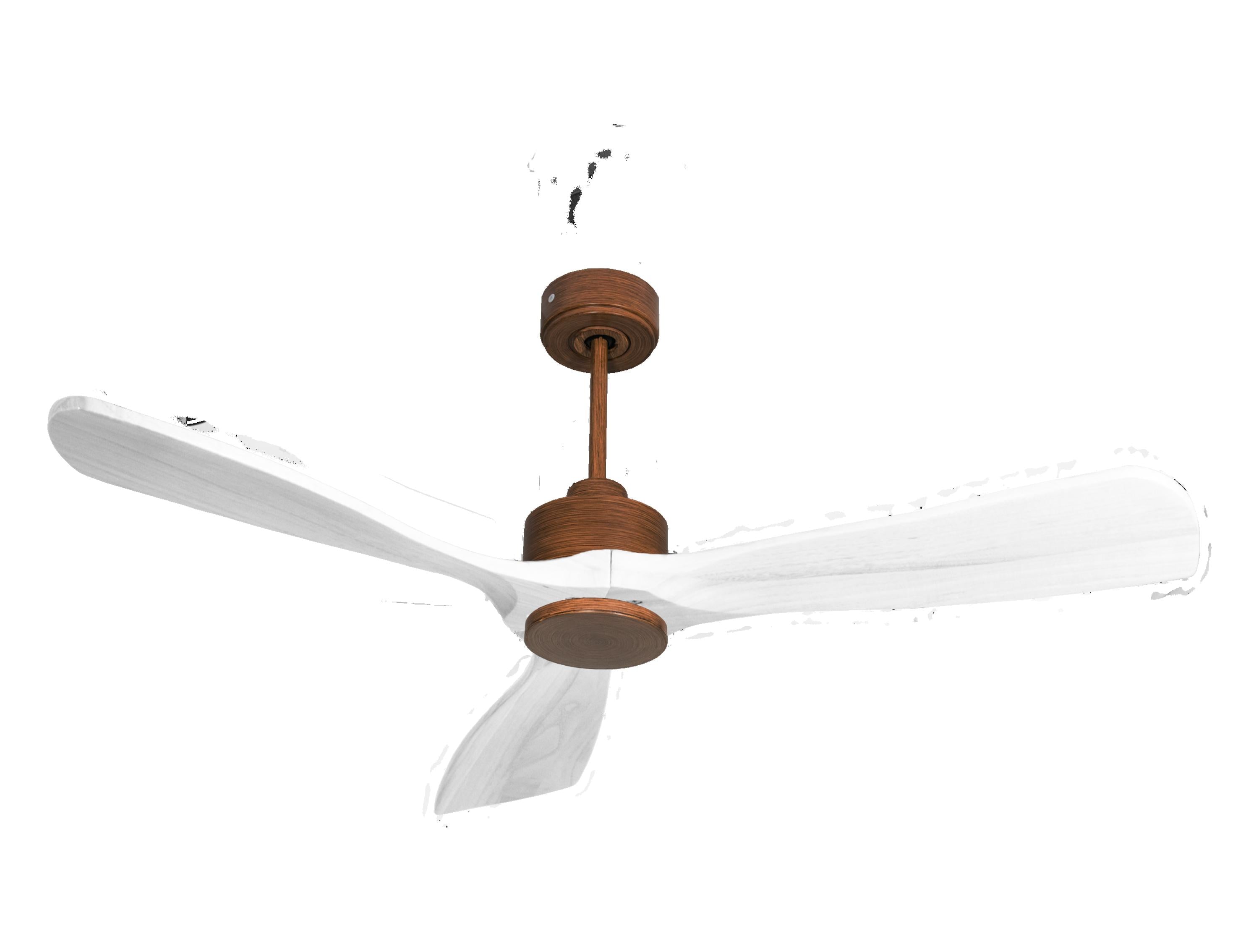 Ventilatore da soffitto Reversibile Termostato Wifi Motore CC Tetti inclinati Telecomando Hypersilence Memoria FullWood Shopify Vendible (AUTOMATICO)