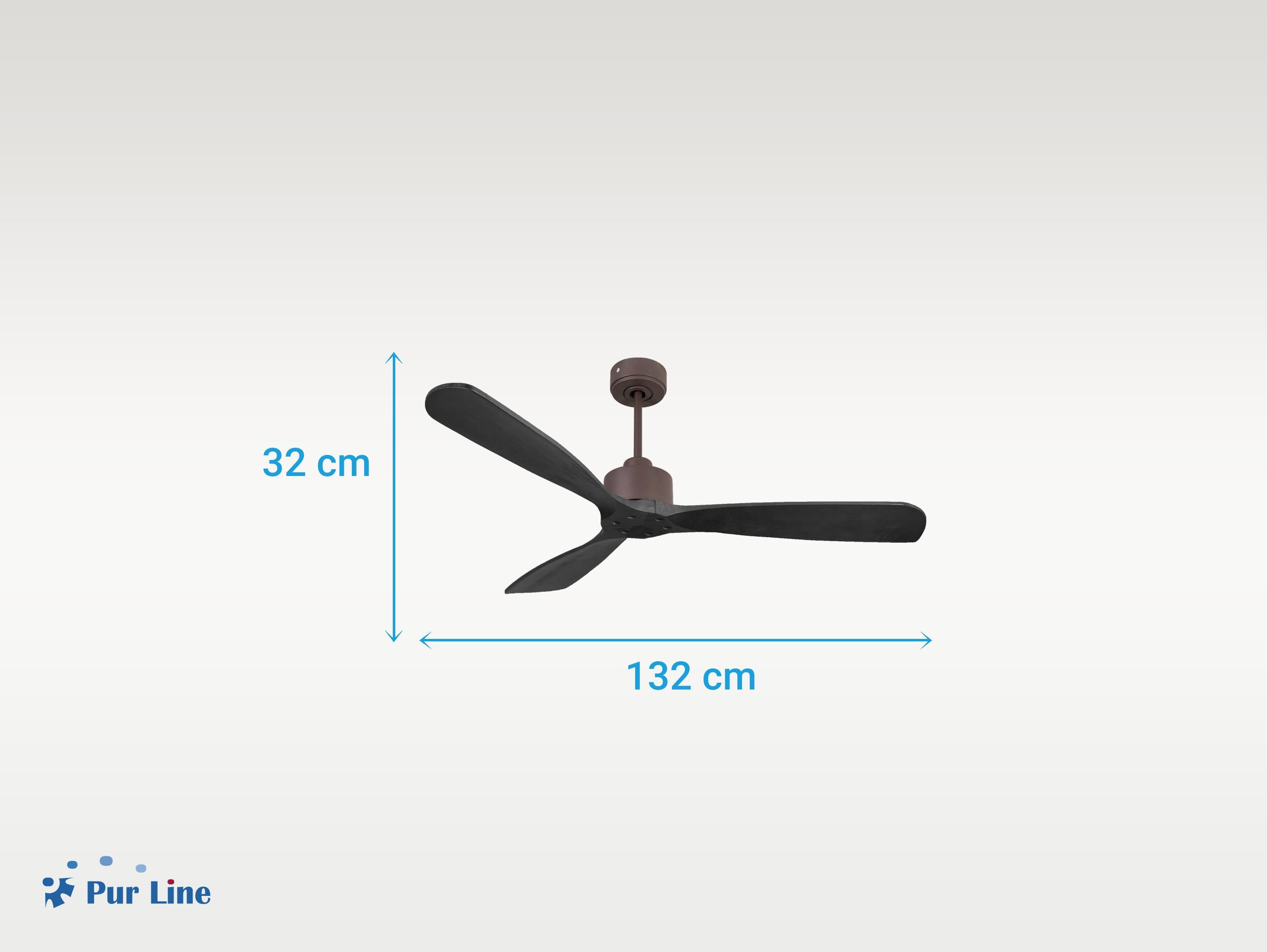 Ventilatore da soffitto Reversibile Termostato Wifi Motore CC Tetti inclinati Telecomando Hypersilence Memoria FullWood