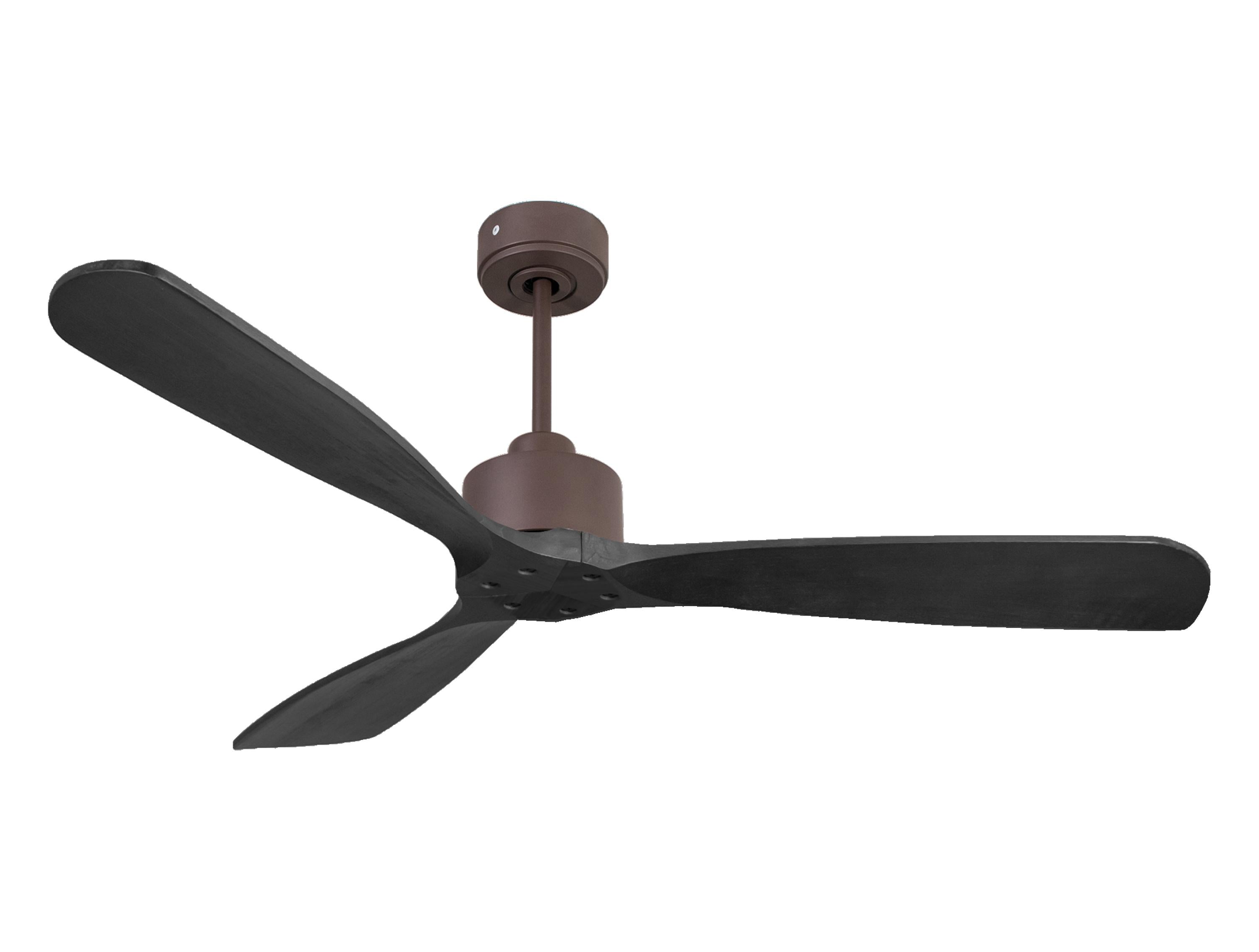 Ventilatore da soffitto Reversibile Termostato Wifi Motore CC Tetti inclinati Telecomando Hypersilence Memoria FullWood