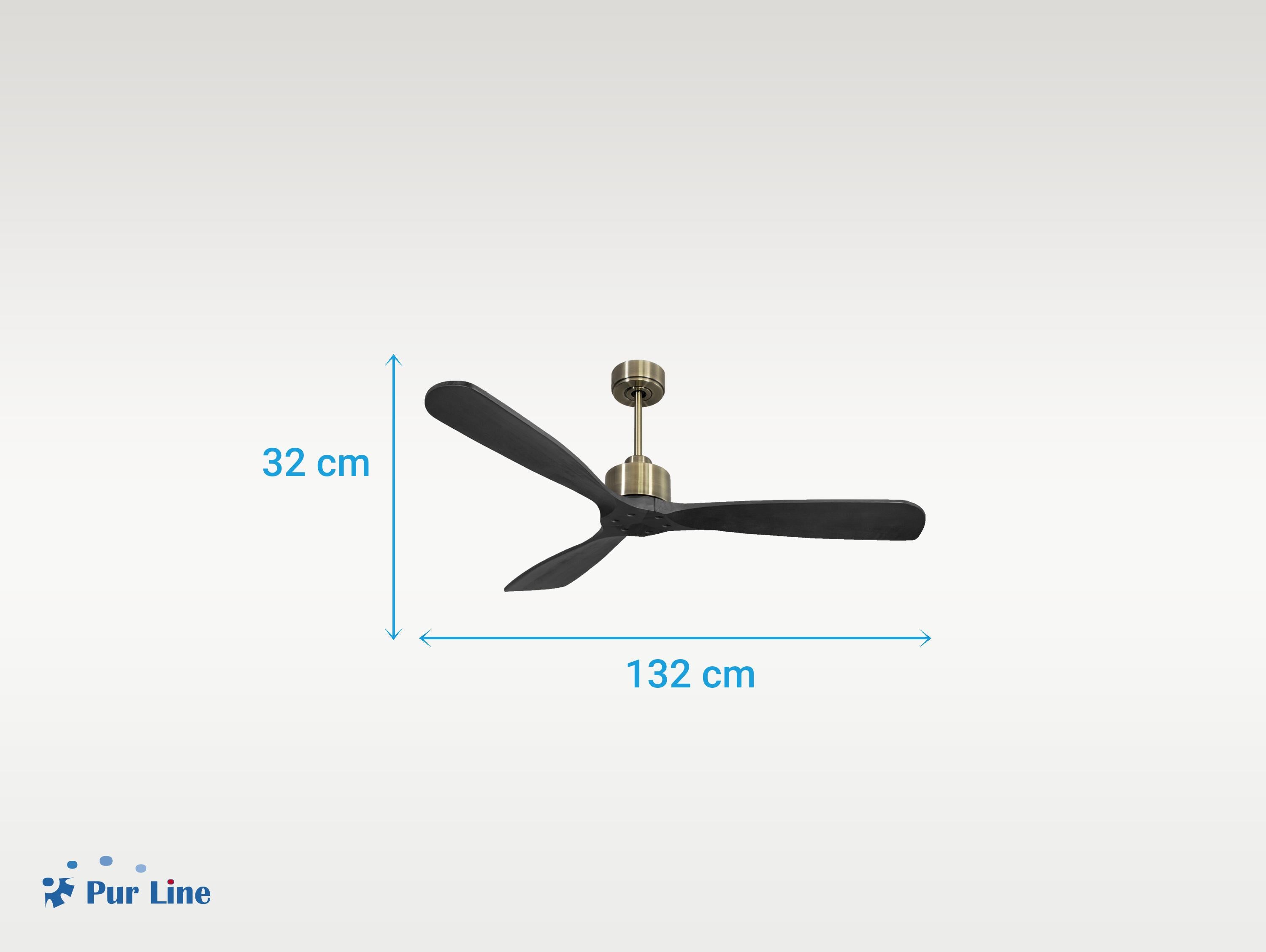 Ventilatore da soffitto Reversibile Termostato Wifi Motore CC Tetti inclinati Telecomando Hypersilence Memoria FullWood