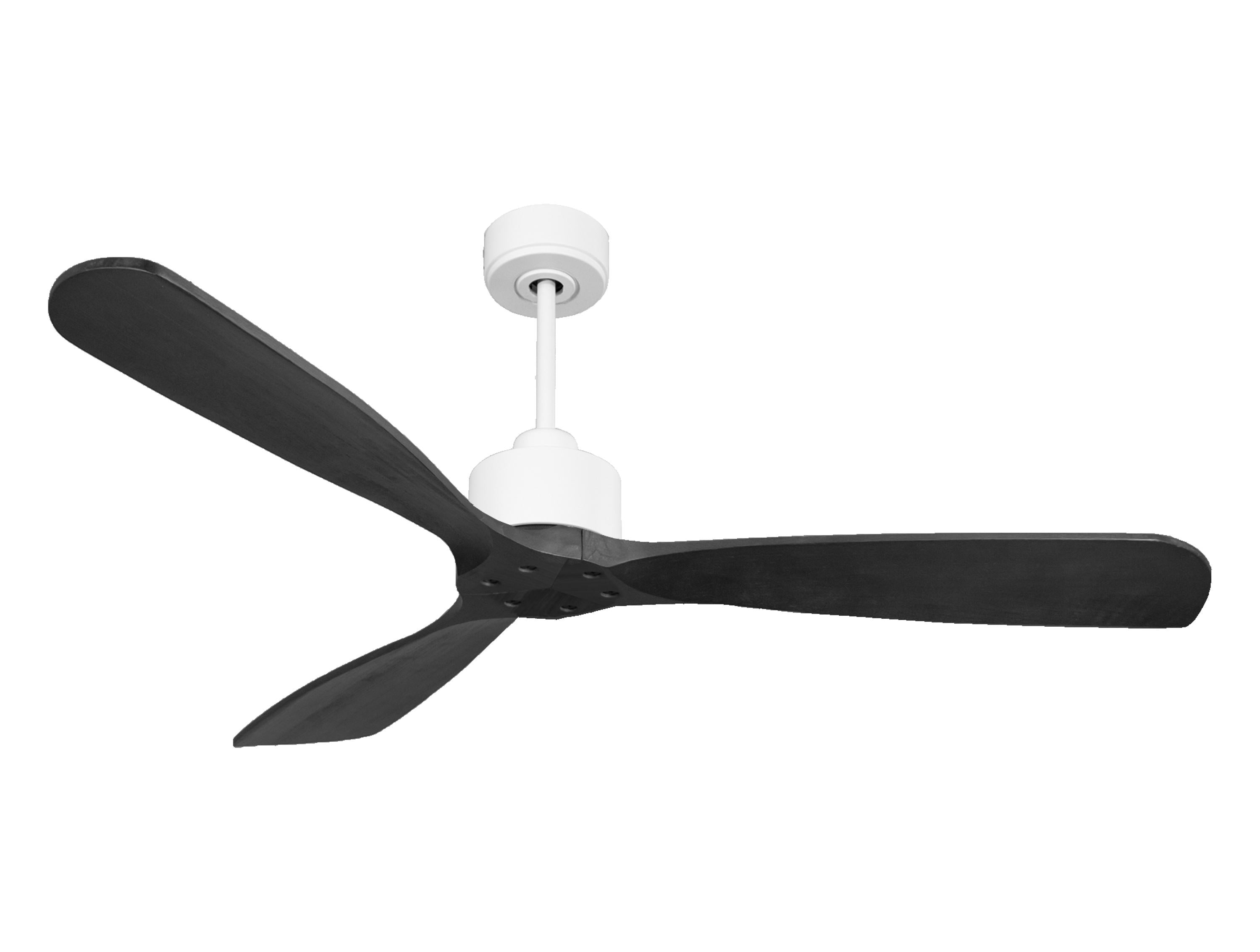 Ventilatore da soffitto Reversibile Termostato Wifi Motore CC Tetti inclinati Telecomando Hypersilence Memoria FullWood Shopify Vendible (AUTOMATICO)