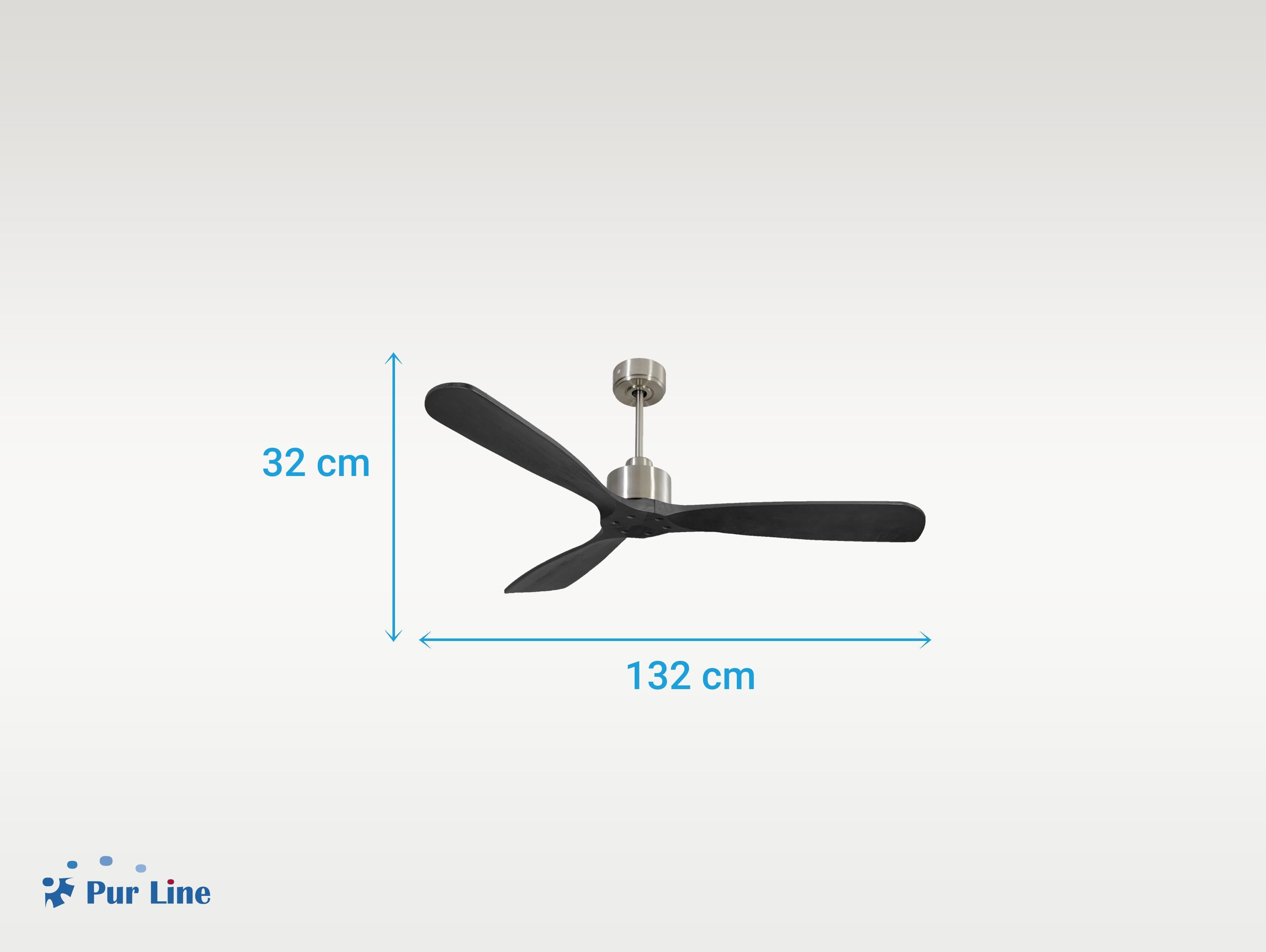 Ventilatore da soffitto Reversibile Termostato Wifi Motore CC Tetti inclinati Telecomando Hypersilence Memoria FullWood